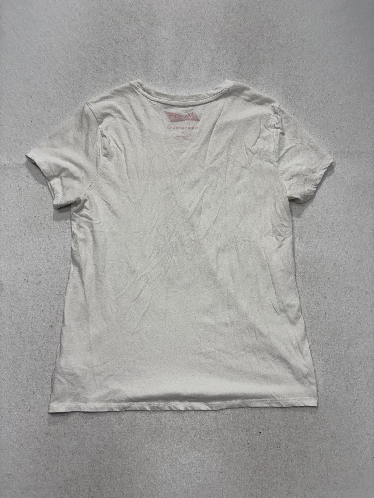 Lucky Brand Shirt Womens Medium White Budweiser Beer Graphic Crew Neck Tee