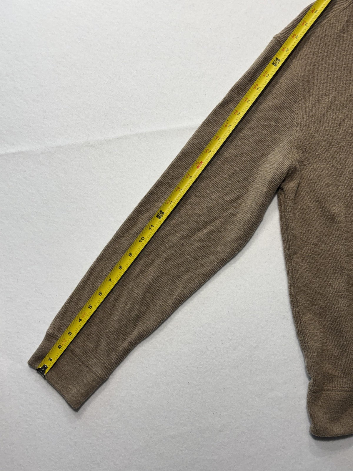 Banana Republic Sweater Mens Medium Brown Waffle Knit 1/4 Zip Mock Neck Pullover