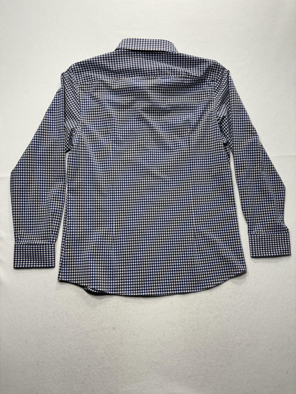 Quieti Dress Shirt Mens Large Blue Gingham Non Iron Performance Long Sleeve