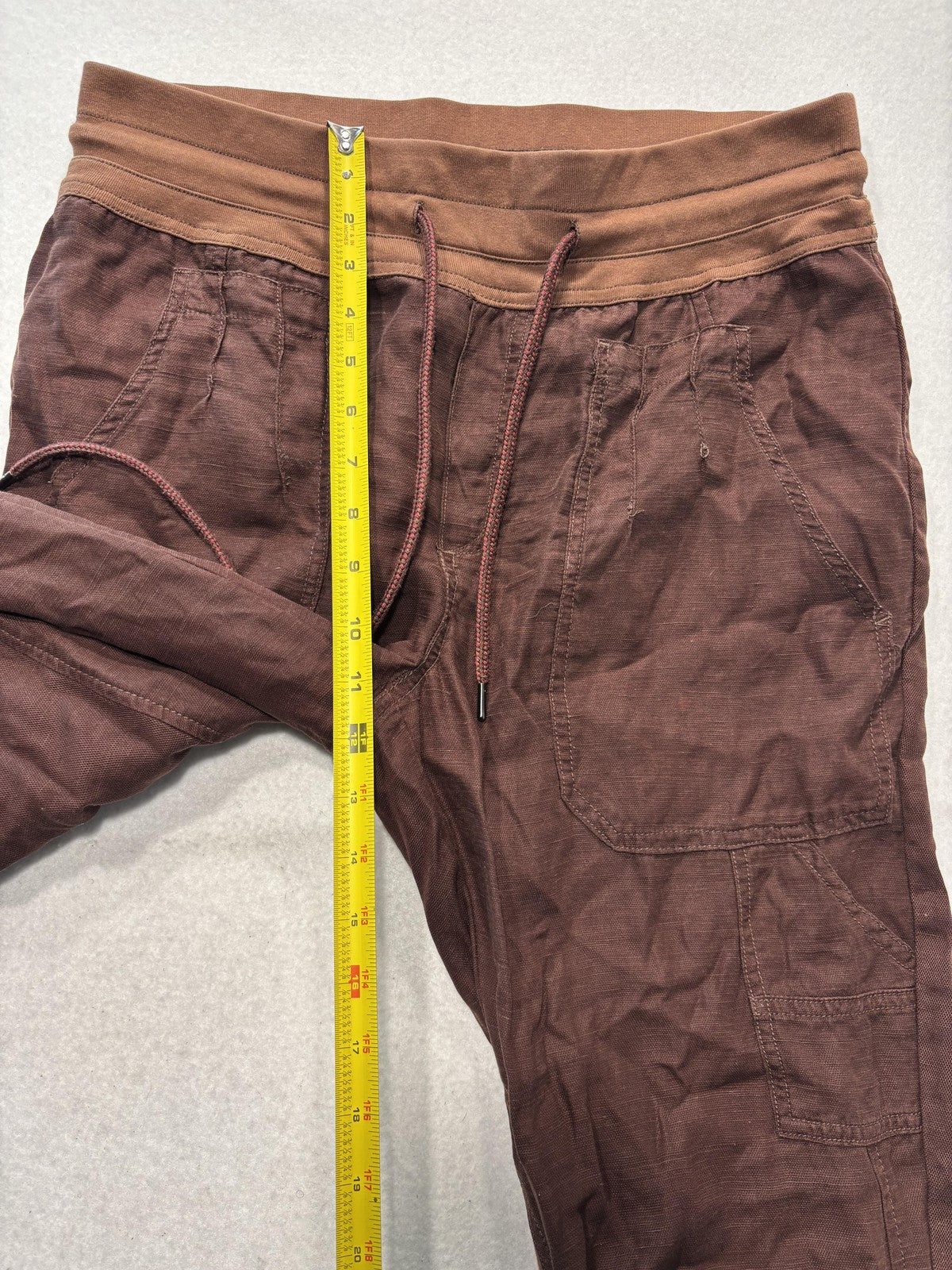 Anthropologie Jogger Pants Womens Medium Brown Nomad Cargo Twill Elastic Waist