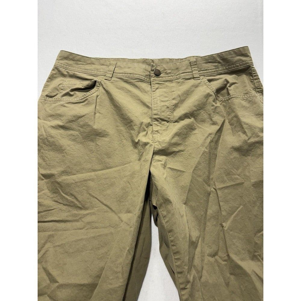 Columbia Khaki Pants Mens 34x30 Green Regular Fit Canvas Stretch AM0449 Outdoor