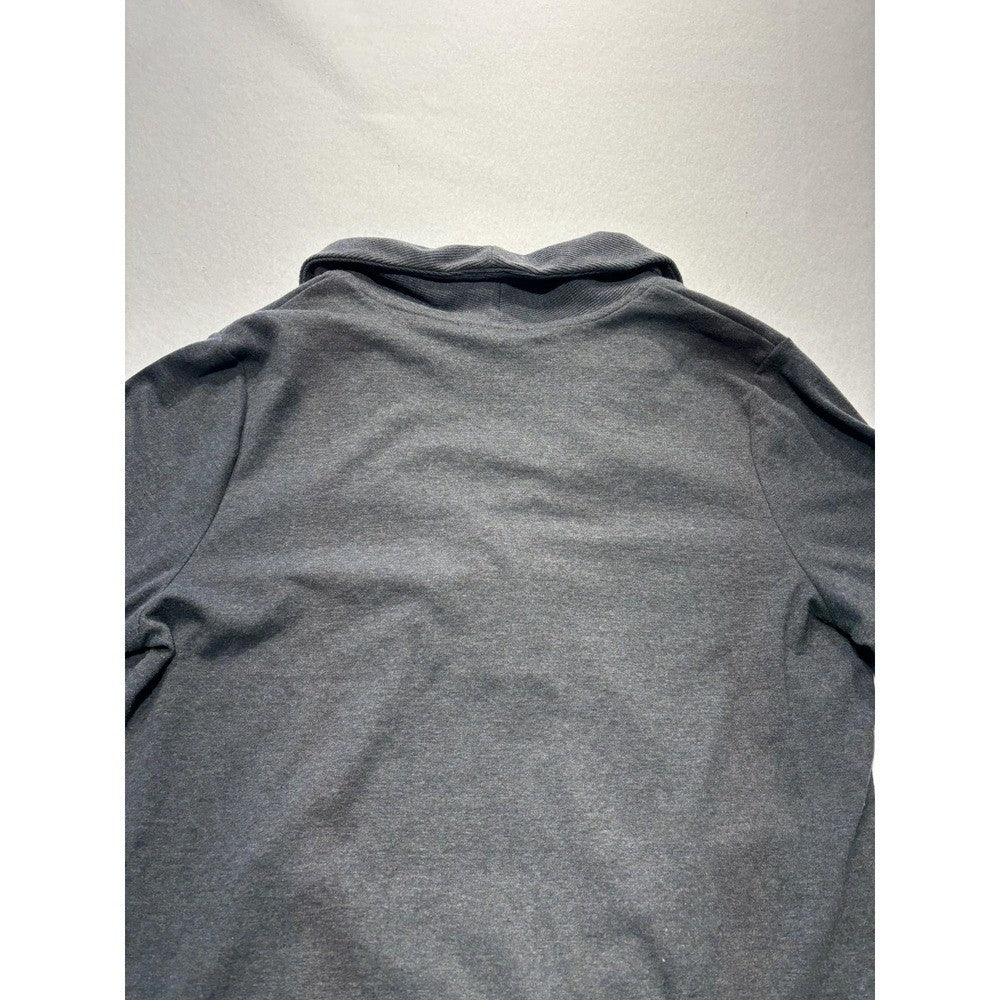 Banana Republic Mens Gray Shawl Collar Henley Sweatshirt Pockets Pullover L