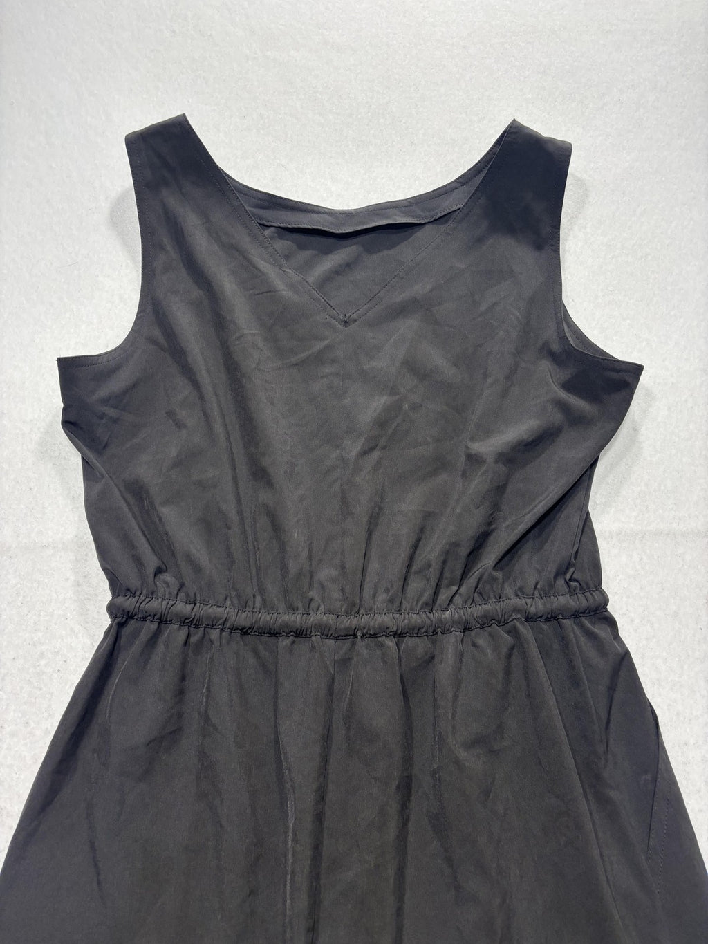 Calvin Klein Dress Womens 8 Black Scoop Neck Sleeveless Drawstring Waist Pockets
