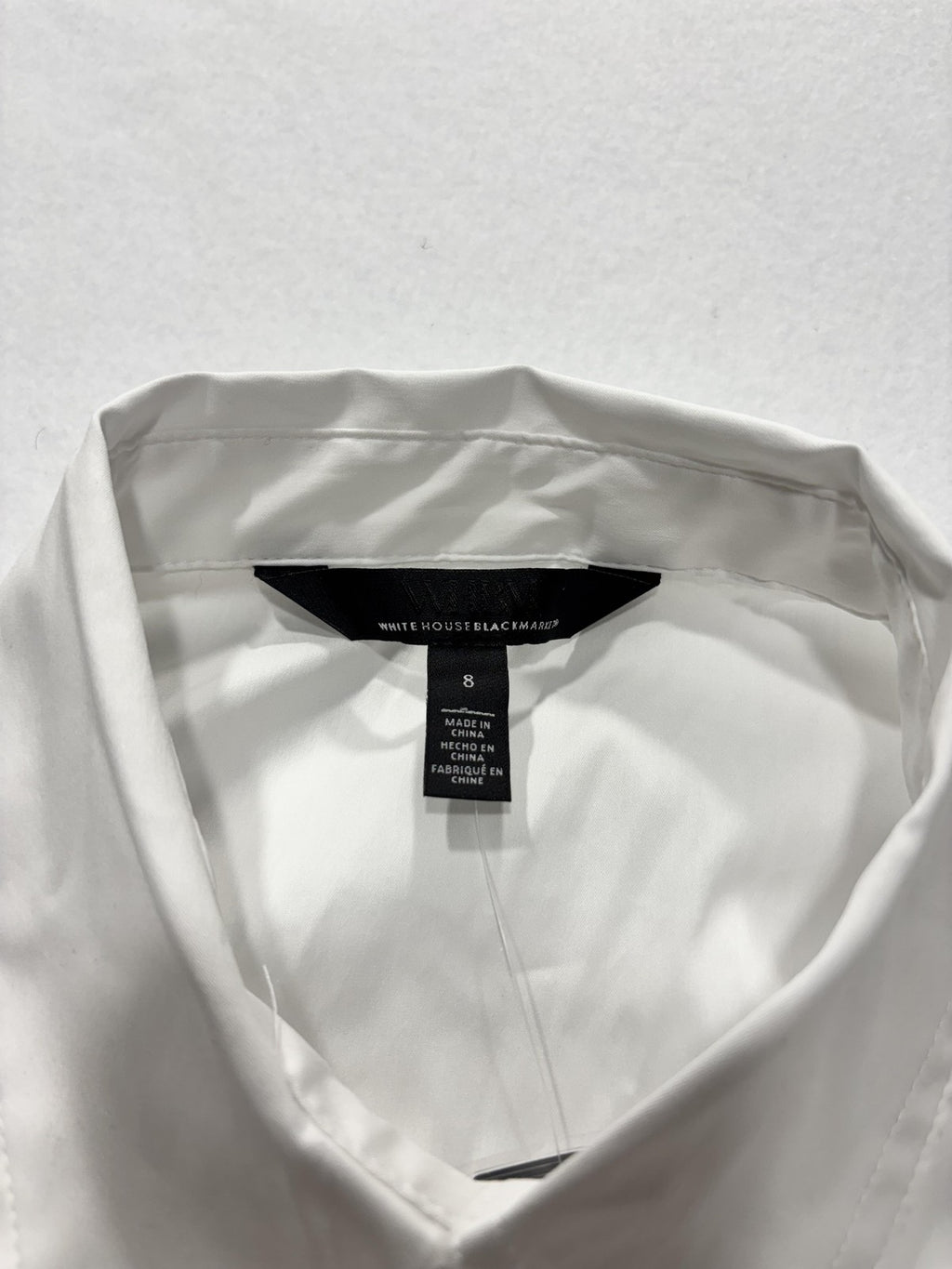 White House Black Market Button Up Shirt Womens 8 White Corset Poplin Top
