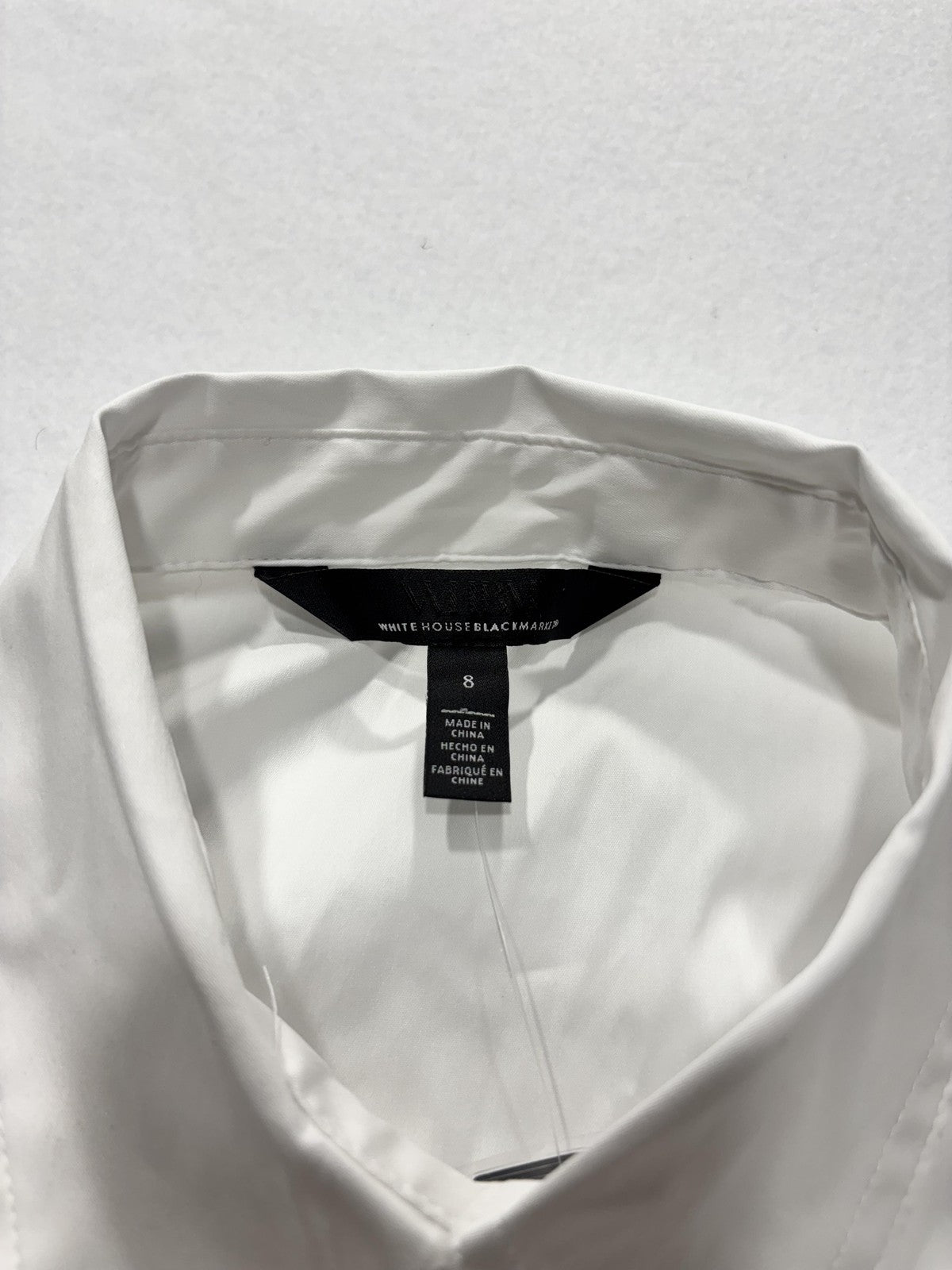 White House Black Market Button Up Shirt Womens 8 White Corset Poplin Top