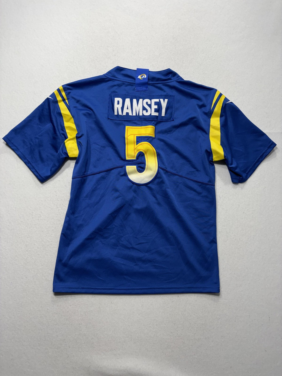Los Angeles Rams Jersey Boys XL Blue NFL Football Nike Jalen Ramsey 5 On Field