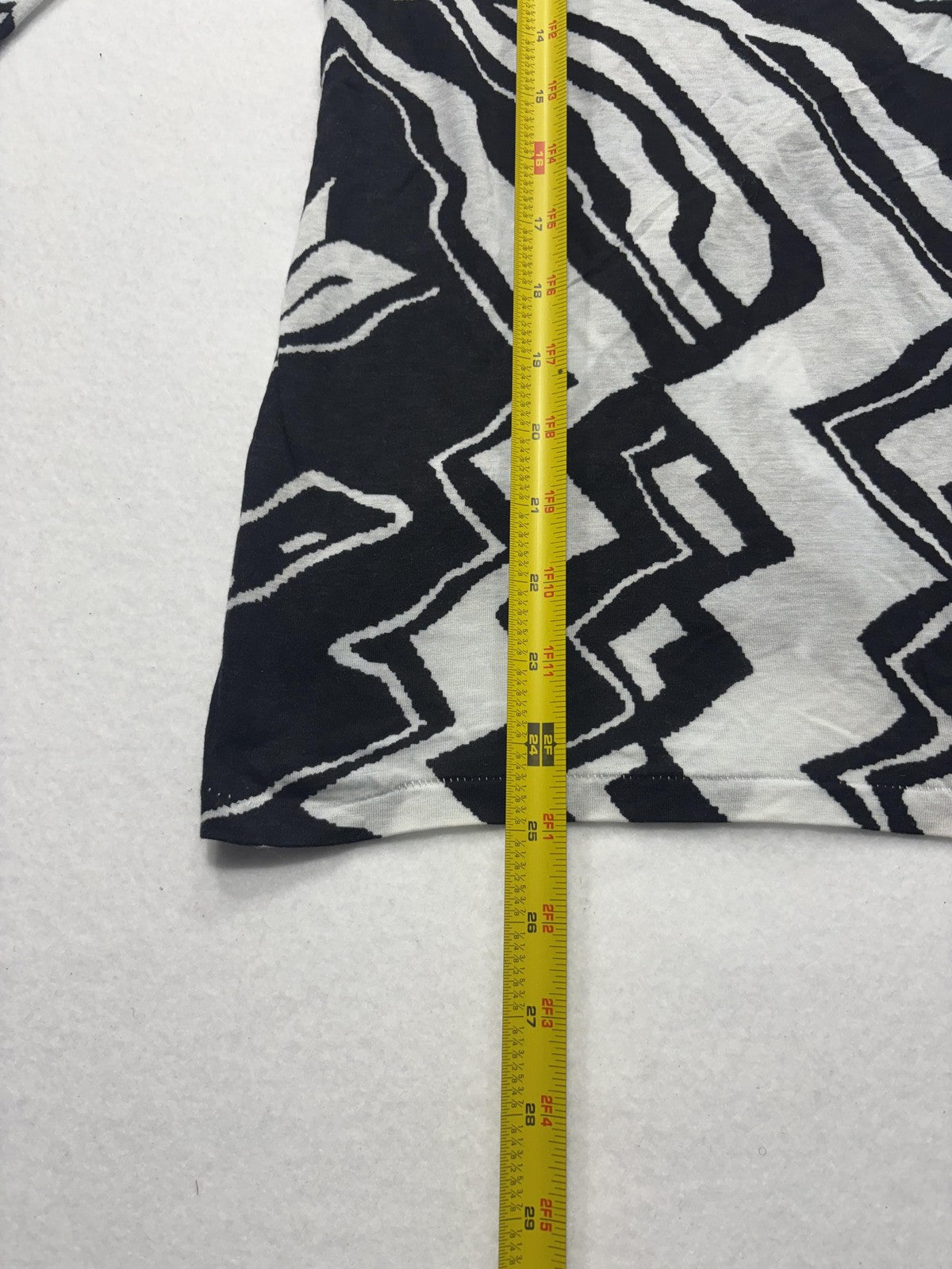 Armani Exchange Shirt Womens XS Black One Shoulder Long Sleeve Zebra Print Top