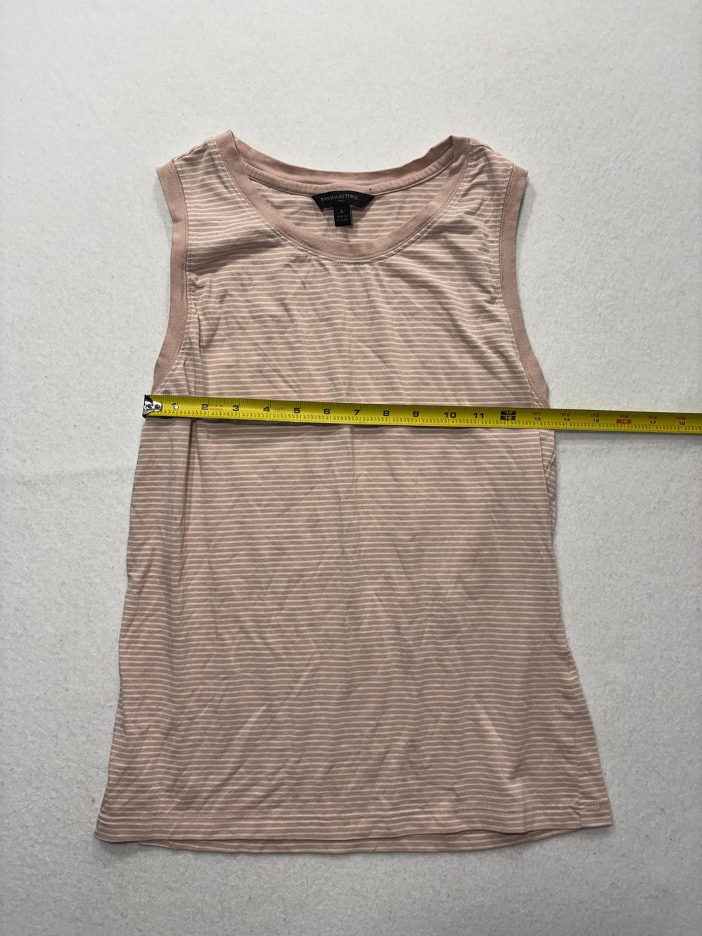 Banana Republic Tank Top Womens S Pink Stripe Jersey Basic Summer Casual