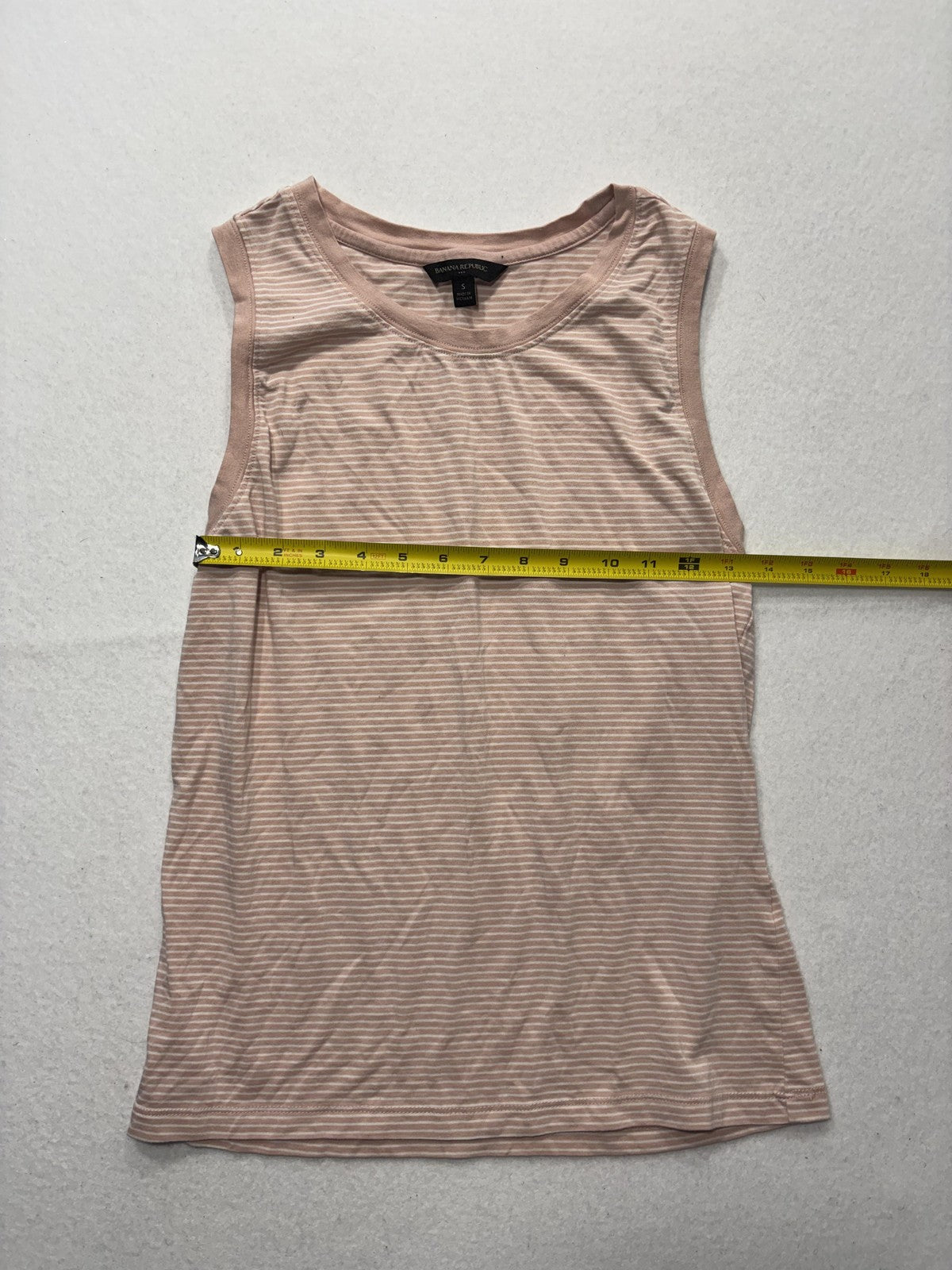 Banana Republic Tank Top Womens S Pink Stripe Jersey Basic Summer Casual