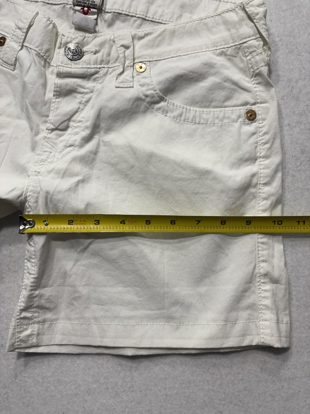 True Religion Shorts Womens 28 White Romy Denim Chino 5 Pocket Stretch Summer