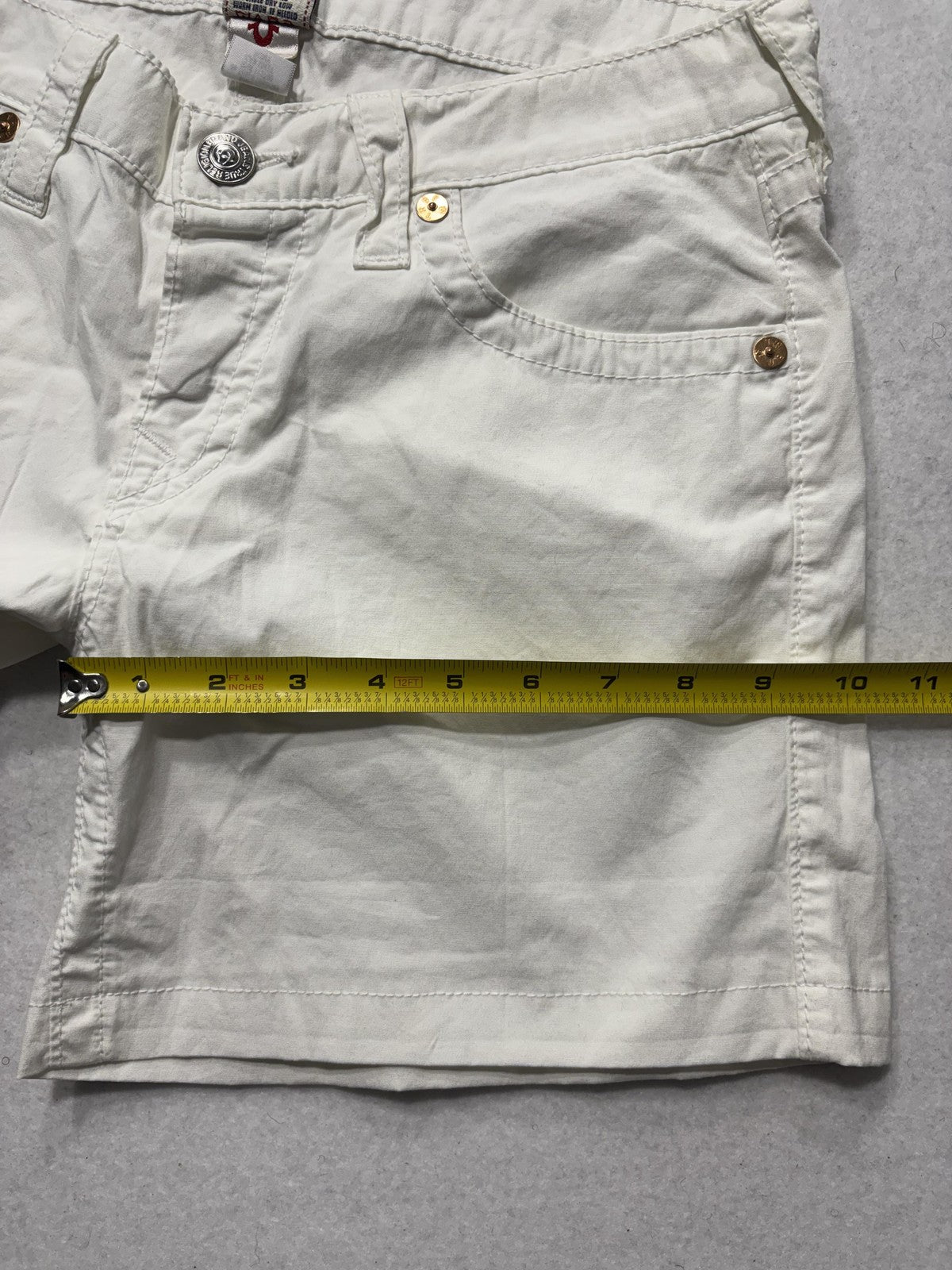 True Religion Shorts Womens 28 White Romy Denim Chino 5 Pocket Stretch Summer