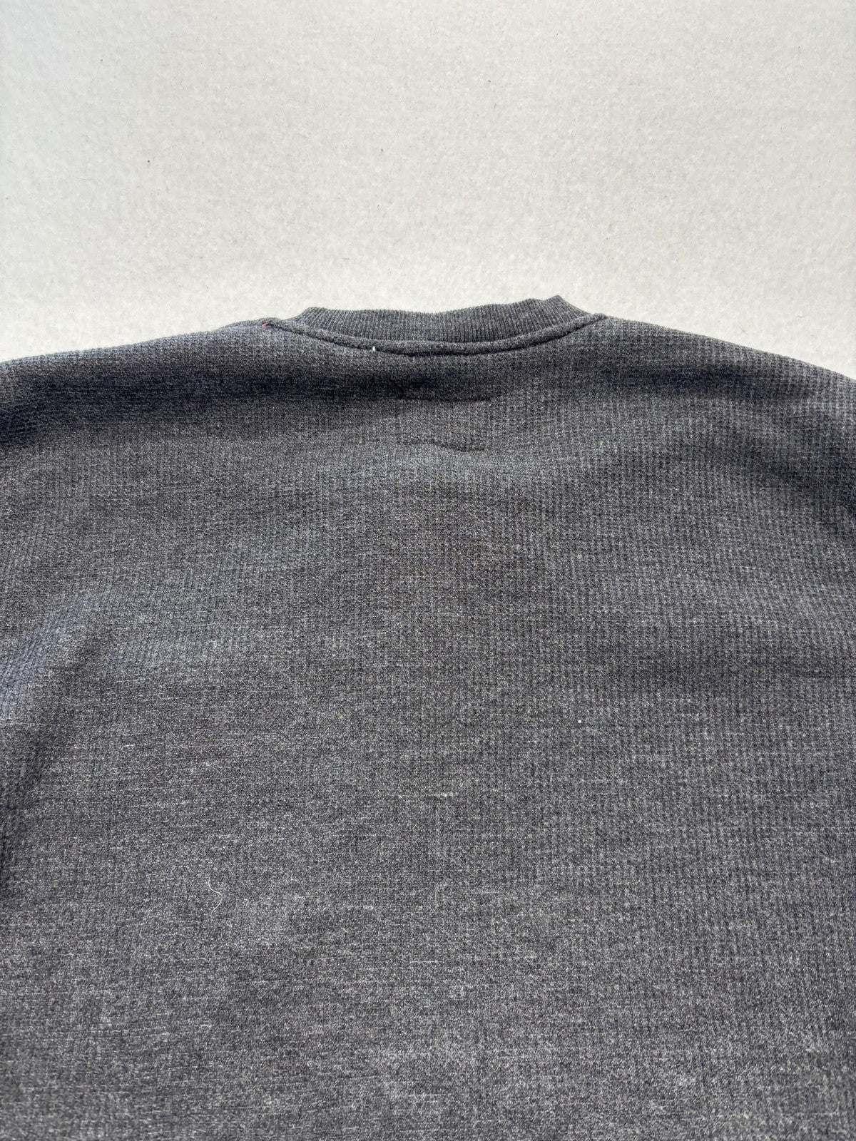 Coleman Sweatshirt Mens Medium Black Heather Thermal Henley Lined Fleece Pocket
