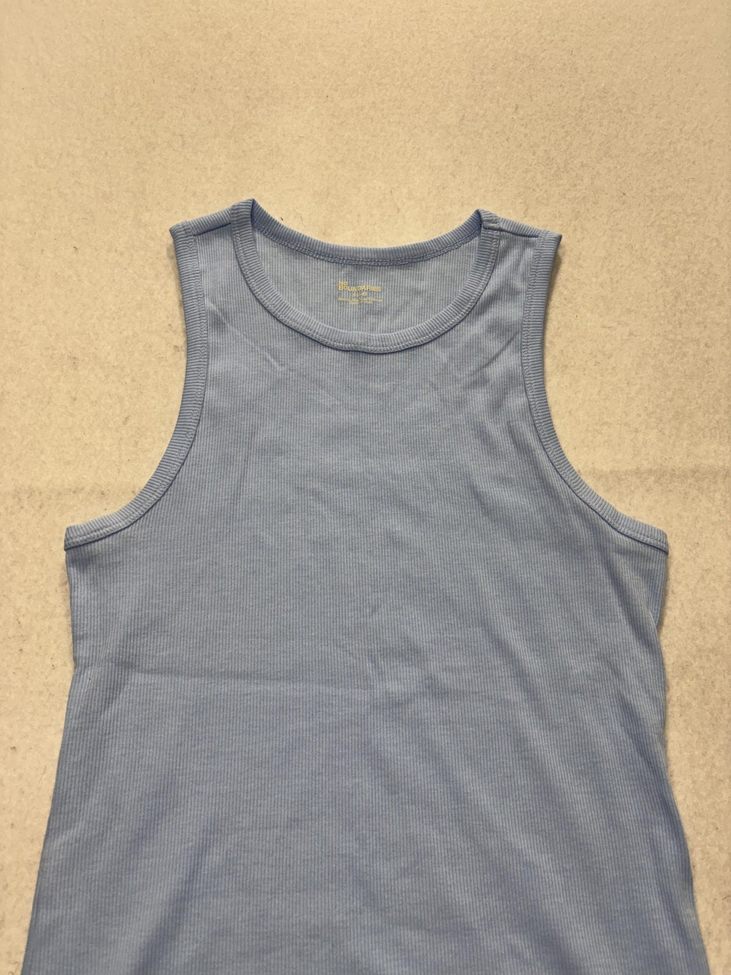 No Boundaries Tank Top Juniors S Blue Round Neck Ribbed Knit Basic Stretch 3R584