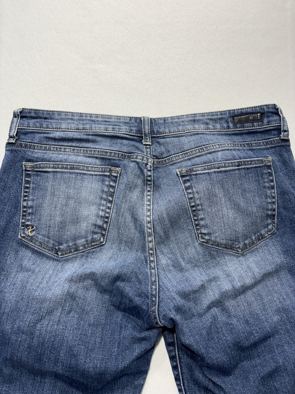 KUT From The Kloth Jeans Womens 14 Blue Mid Rise Straight Raw Hem Distressed