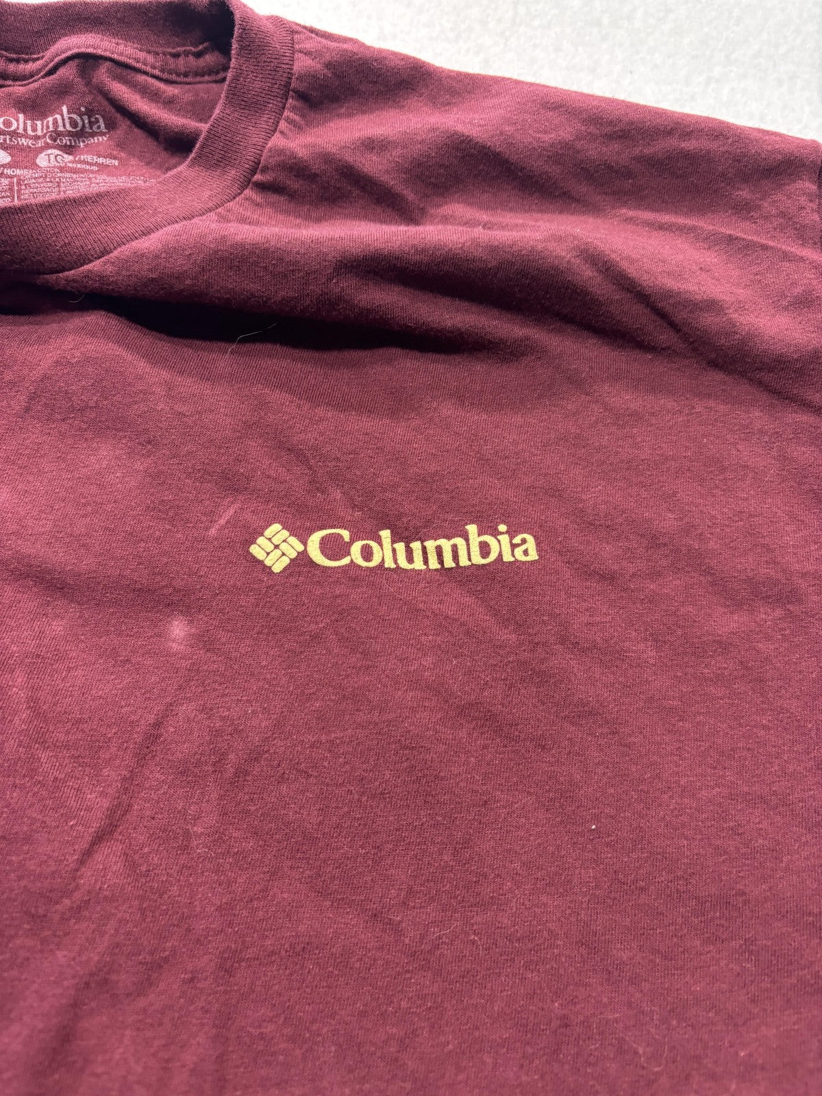Columbia Shirt Mens XL Red Texas Graphic Tee Short Sleeve Cotton Outdoor