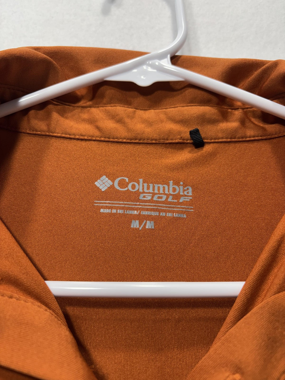 Texas Longhorns Polo Shirt Mens Medium Orange NCAA Golf Columbia Embroidered