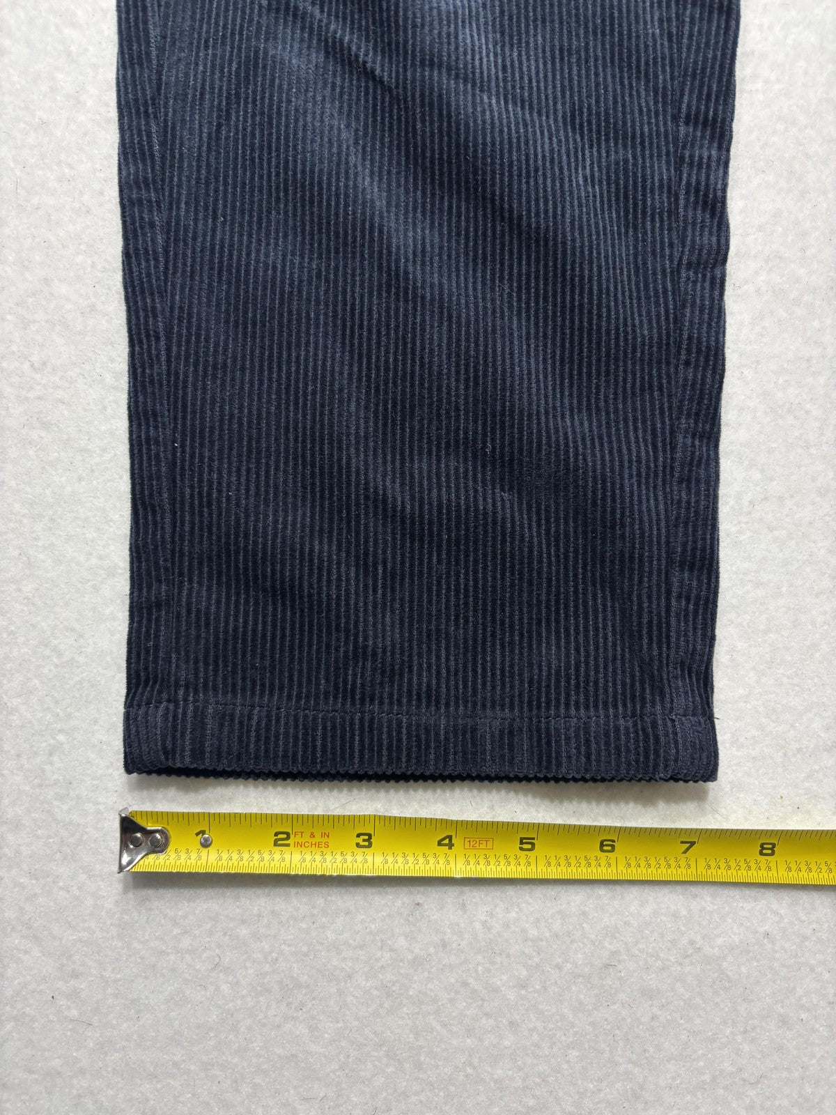Frank And Oak Corduroy Pants Mens 32x26 Blue Pleated Relaxed Cropped Tapered