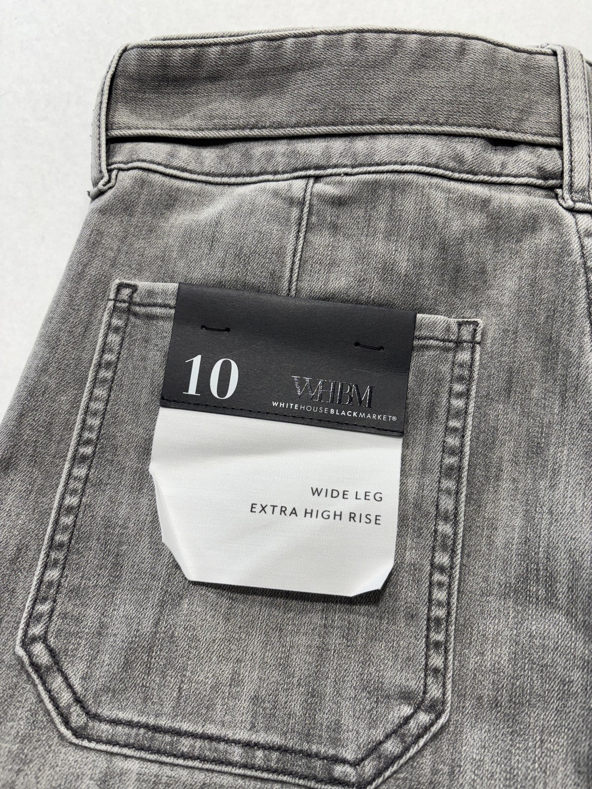 White House Black Market Utility Cargo Jeans Womens 10R Gray High Rise Wide Leg