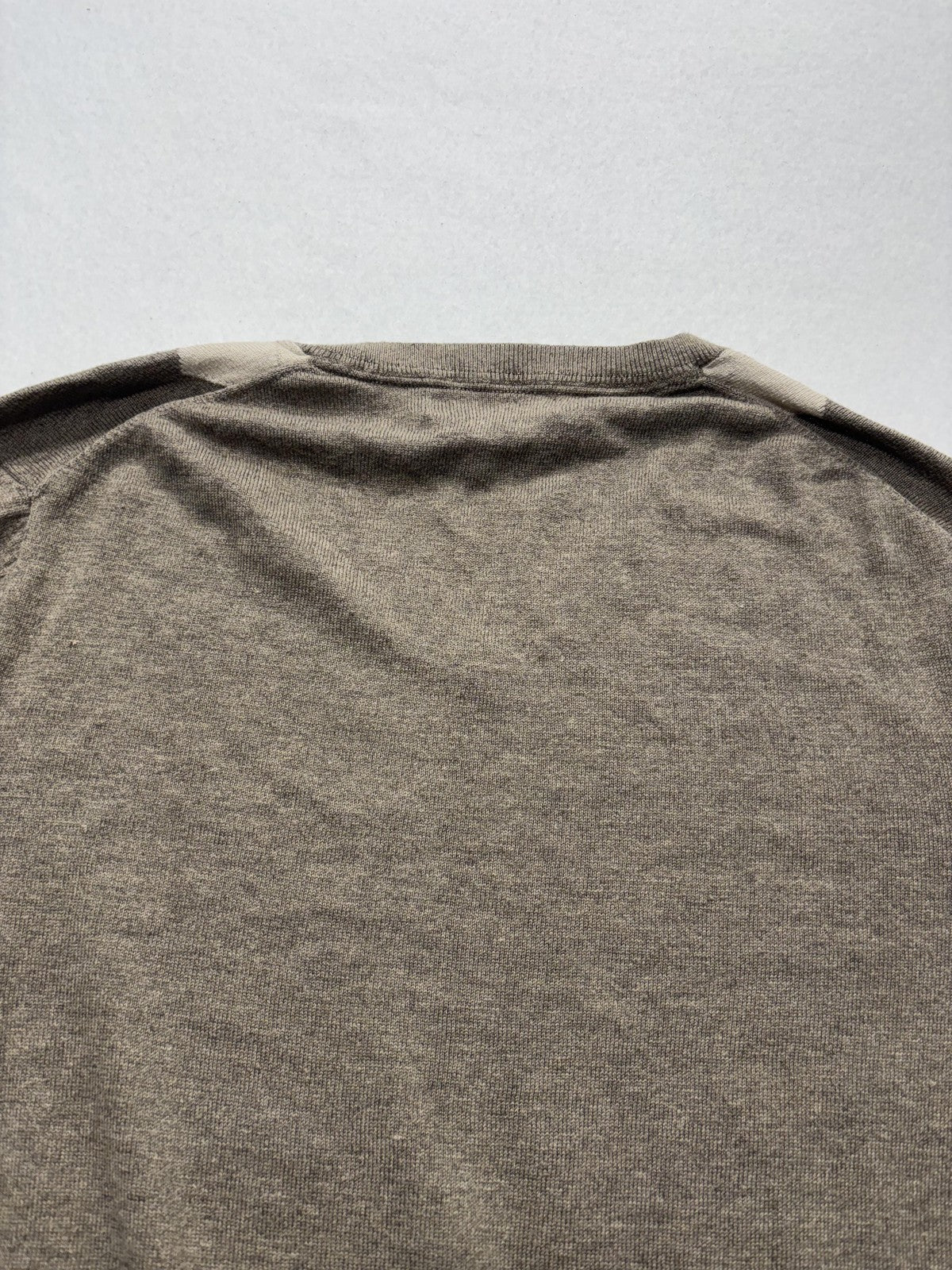 Banana Republic Sweater Mens Medium Brown Argyle V Neck Silk Blend Knit Pullover