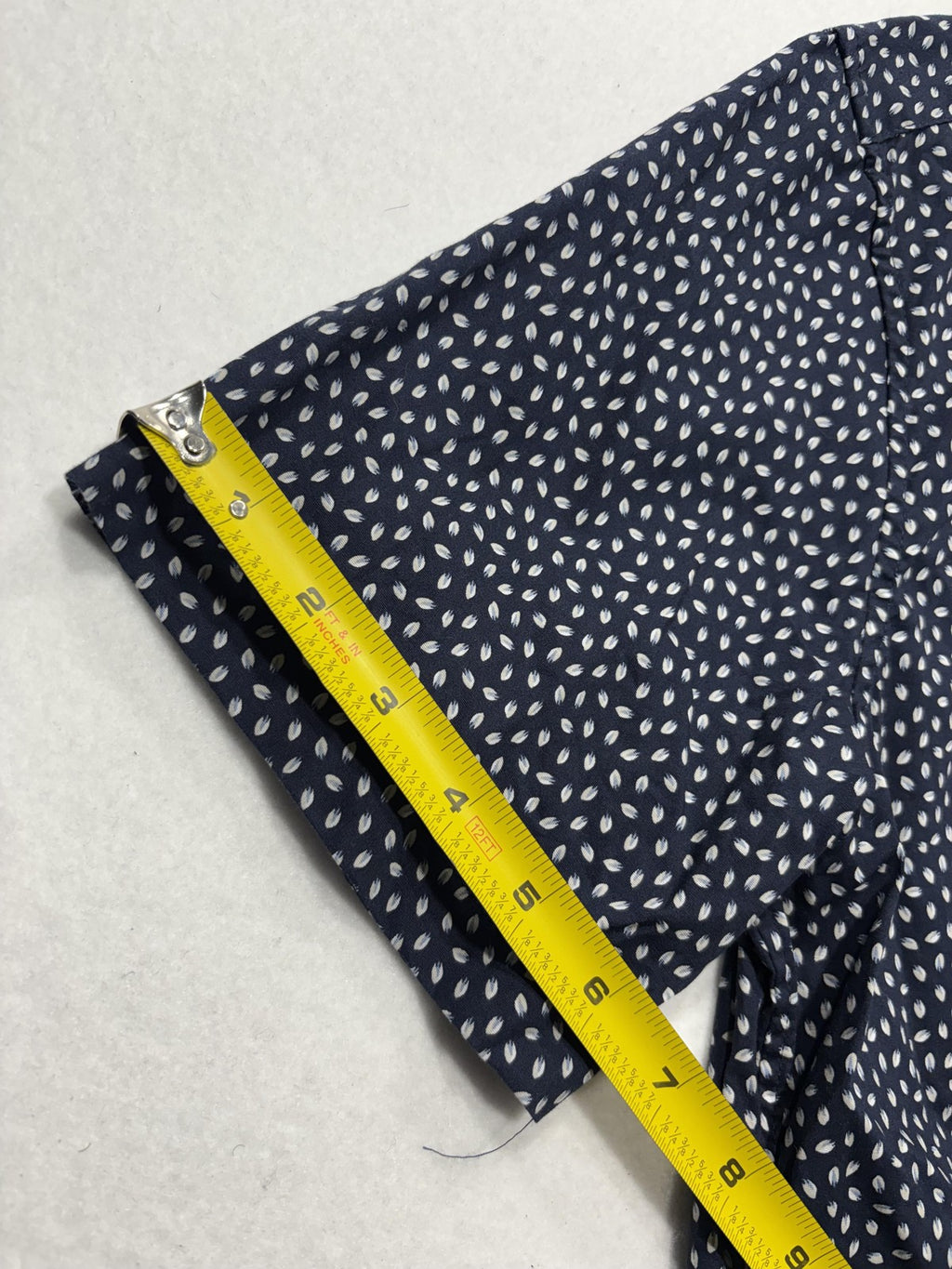 Michael Kors Shirt Mens Medium Blue Geometric Short Sleeve Button Up Slim