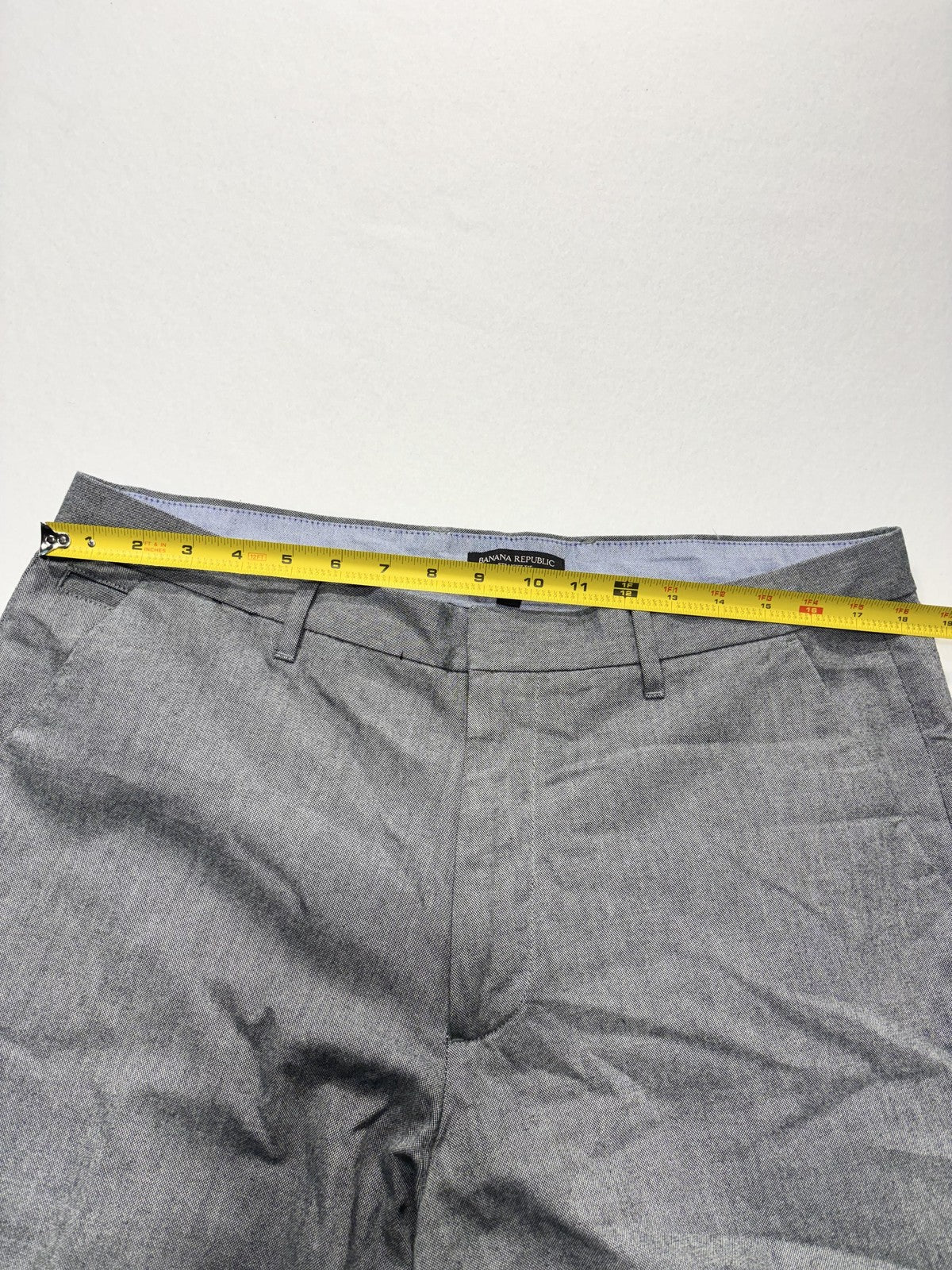 Banana Republic Chino Pants Mens 36x34 Gray Straight Fit Chambray Casual Work