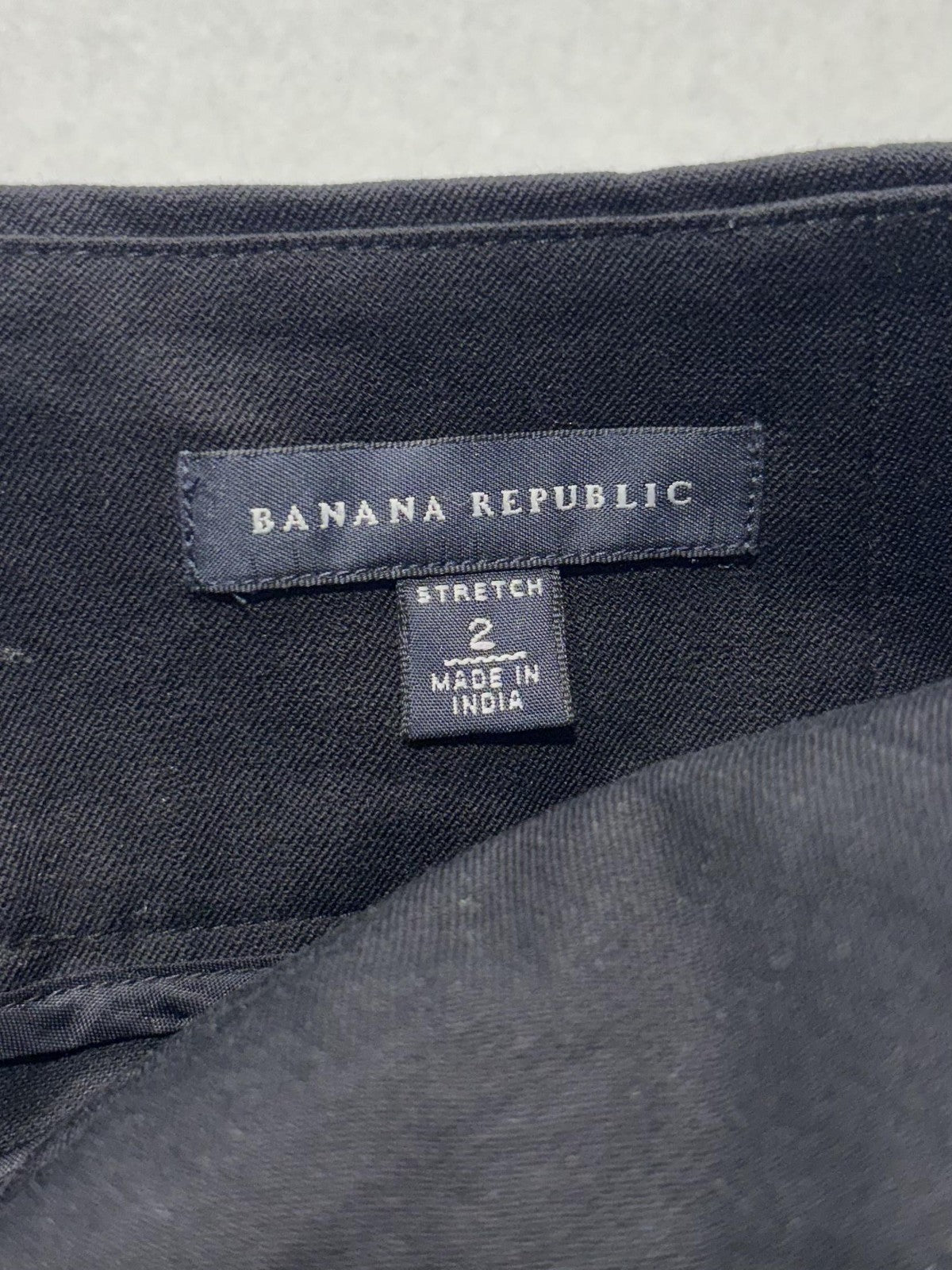 Banana Republic Skirt Womens 2 Black Stretch Knee Length Pencil Twill Work