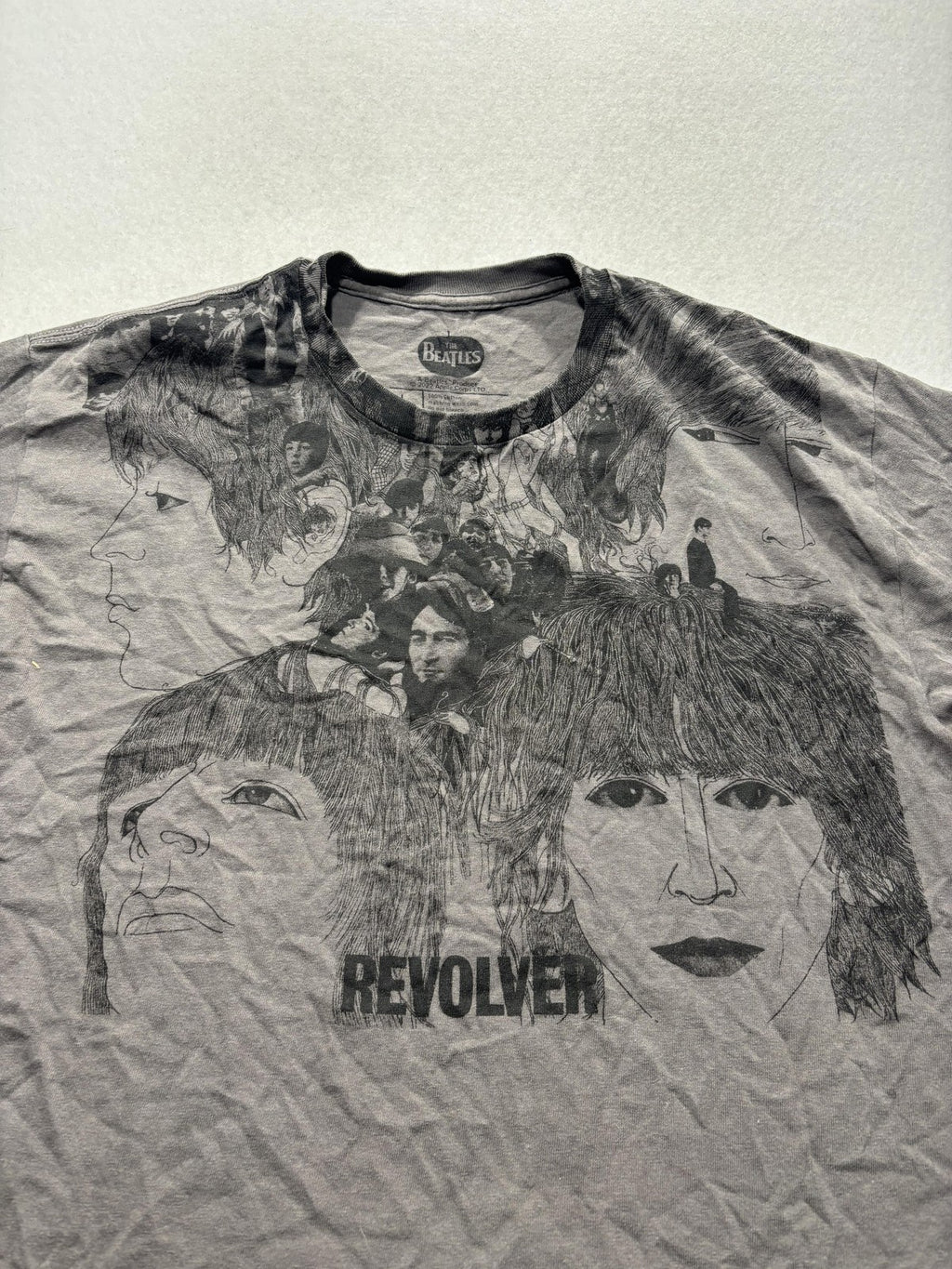 The Beatles Shirt Mens Large Gray Revolver Album Graphic Tee 2022 Rock Band