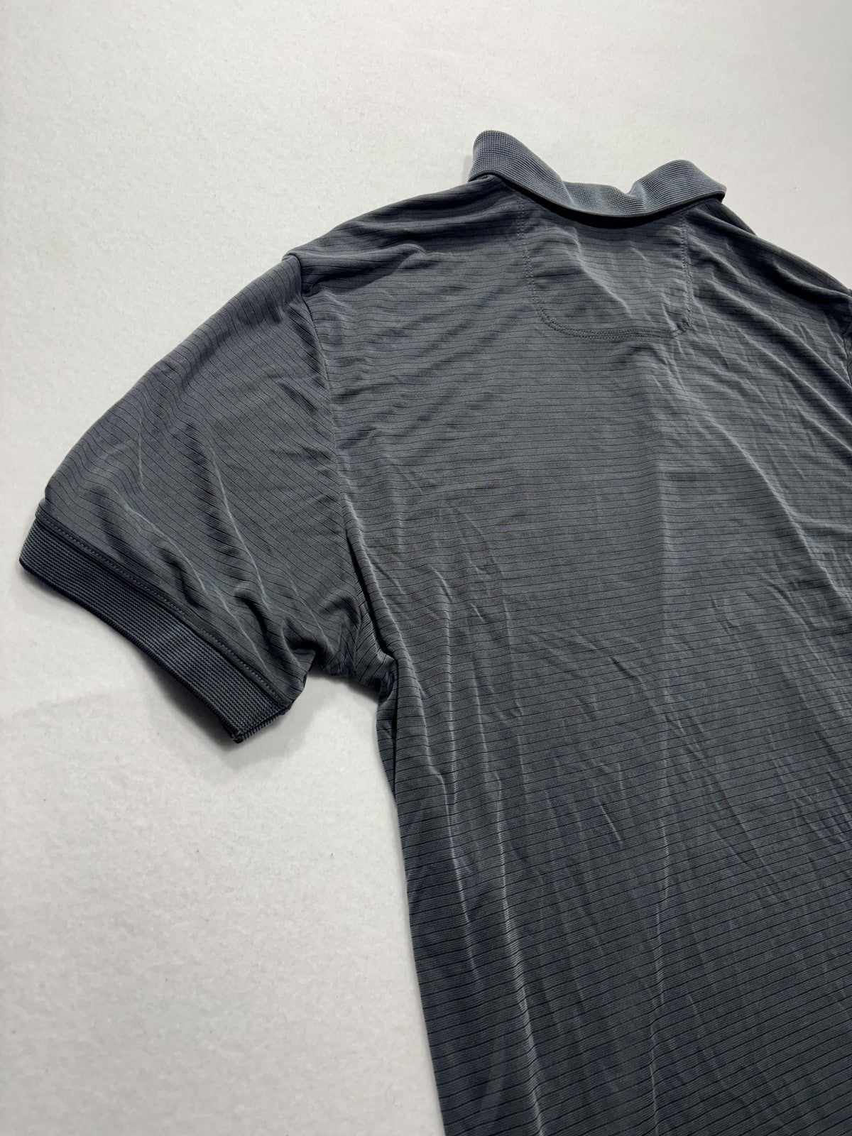 Tommy Bahama Polo Shirt Mens 2XL Gray Island Zone Striped Moisture Wicking