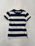 H + H BY HEART Shirt Unisex Kids L Blue White Stripe Crew Neck Tee Short Sleeve