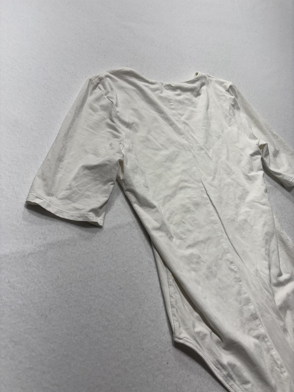 Everlane Bodysuit Womens Medium White Supima Cotton Jersey Short Sleeve Thong