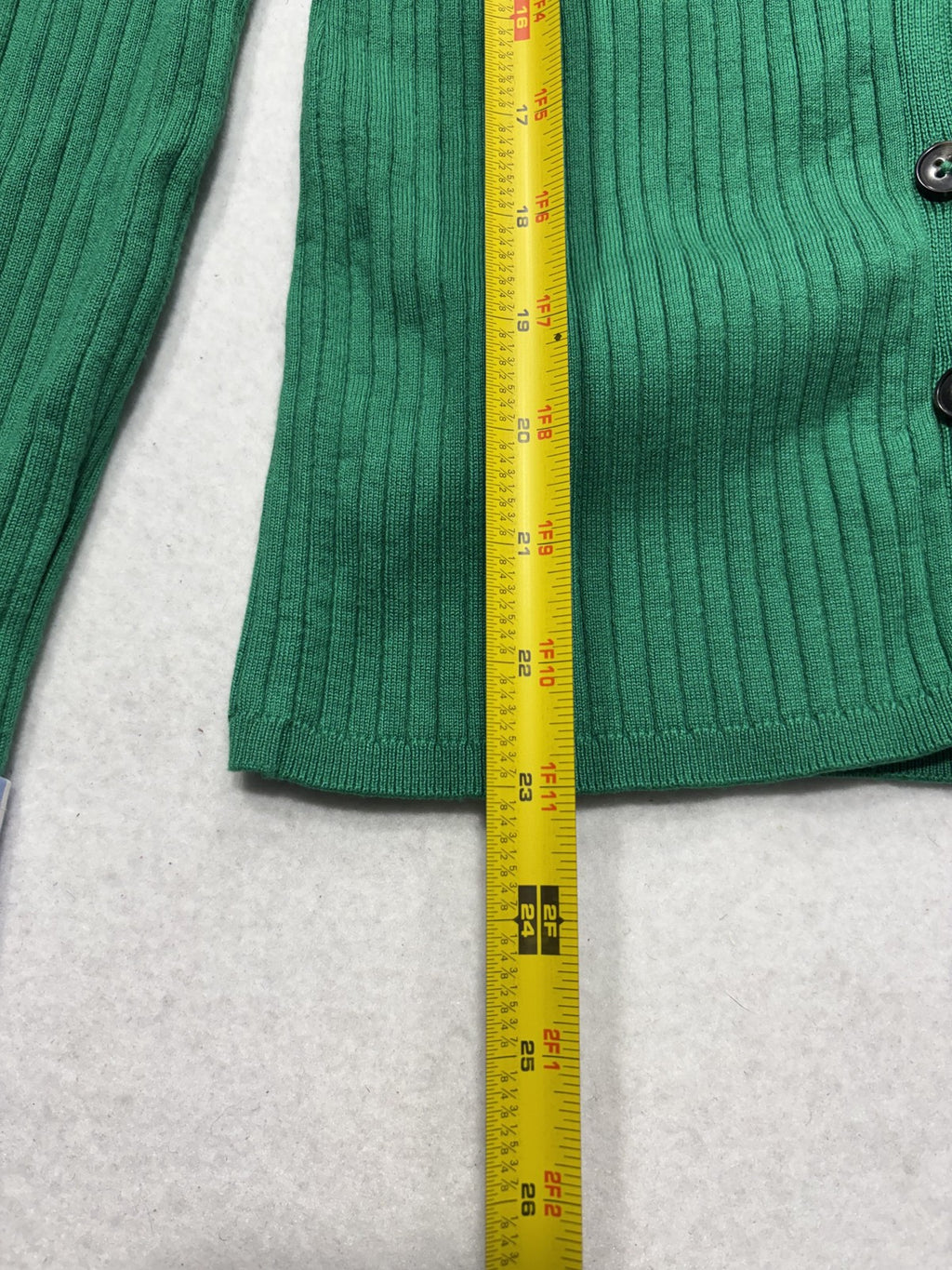 Maeve Cardigan Womens XXS Green Long Sleeve Button Front Knit Striped Cuff