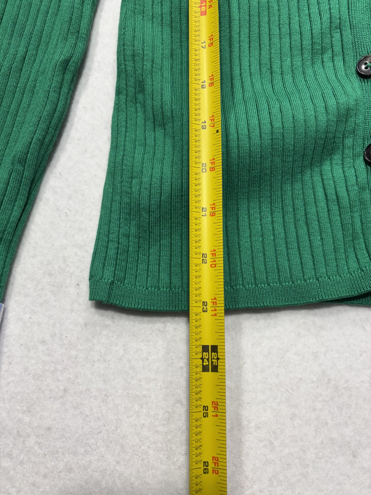 Maeve Cardigan Womens XXS Green Long Sleeve Button Front Knit Striped Cuff