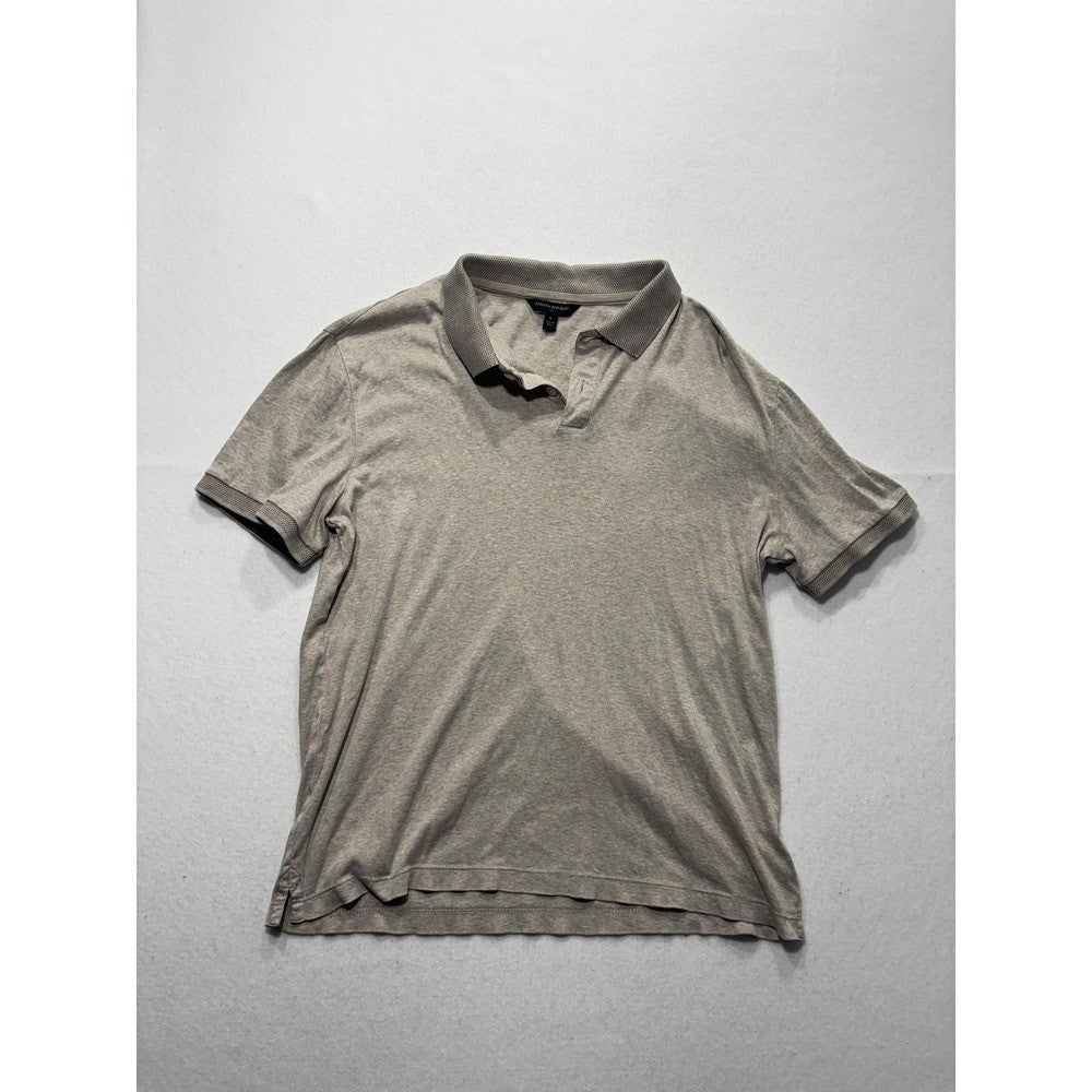 Banana Republic Polo Shirt Mens Small Gray Short Sleeve Jersey Cotton Casual