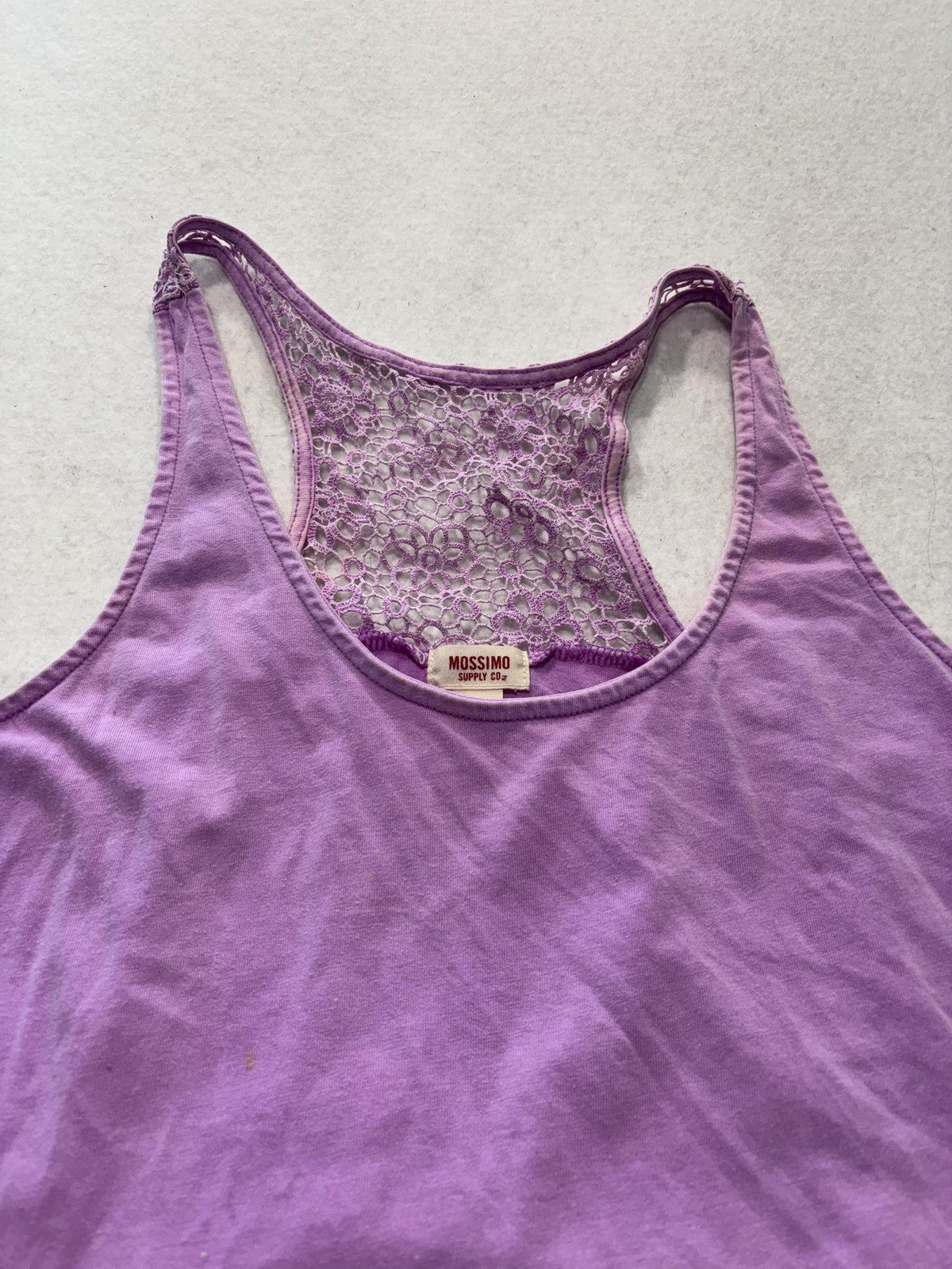 Mossimo Supply Co Tank Top Juniors L Purple Lace Racerback Jersey RN17730