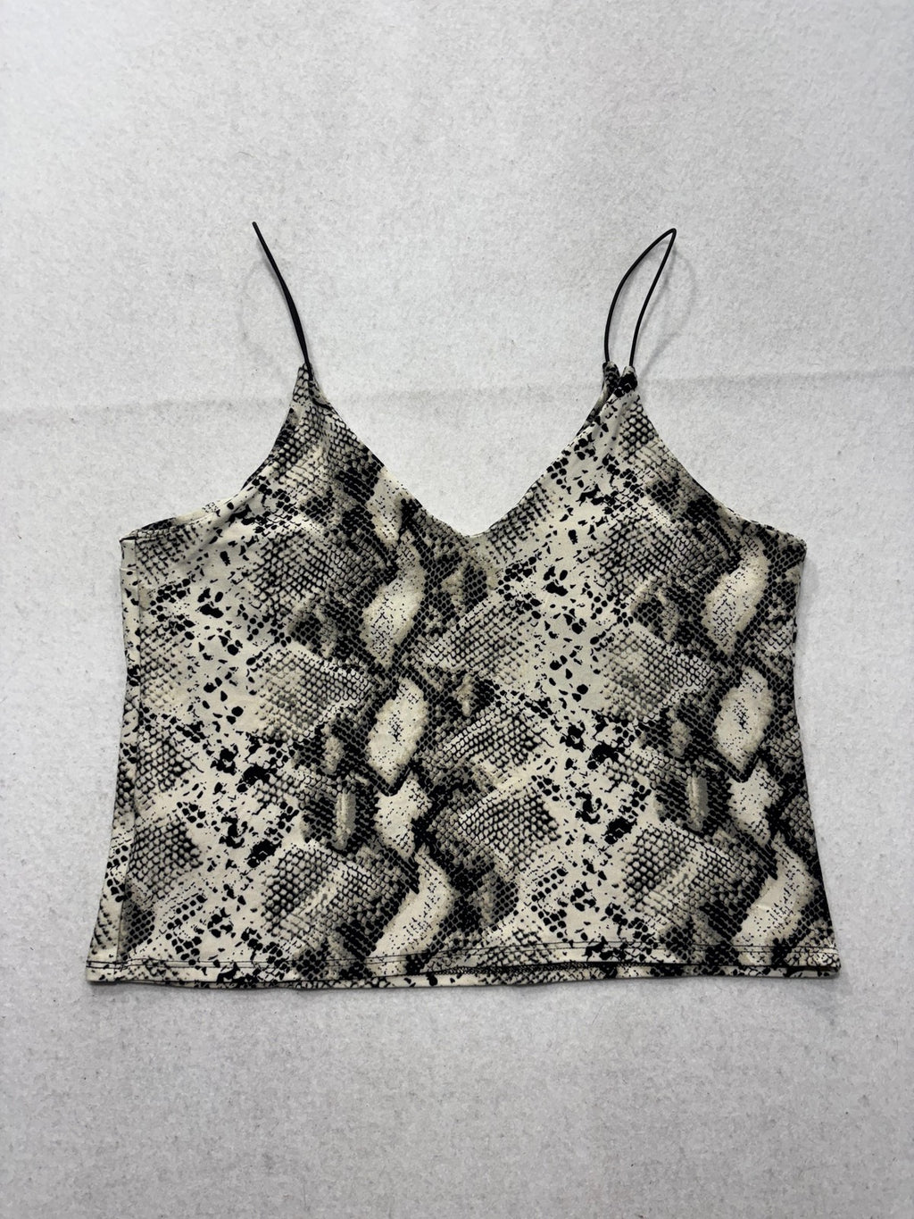 Vibe Sportswear Tank Top Womens Large Beige Snake Print V Neck Cami JKT 6235