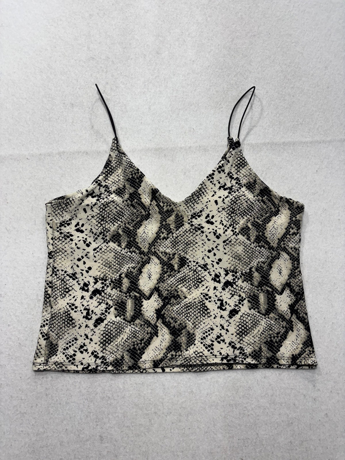 Vibe Sportswear Tank Top Womens Large Beige Snake Print V Neck Cami JKT 6235