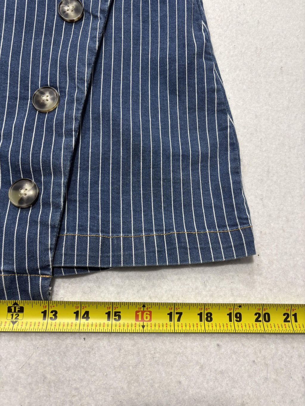 Chelsea & Violet Skirt Womens M Blue Stripe Denim Button Front Mini Casual
