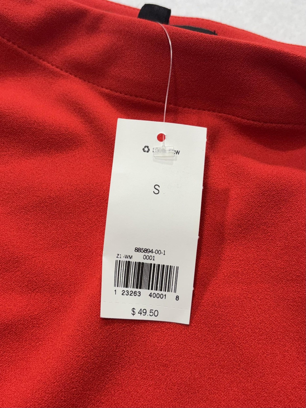 Banana Republic Blouse Womens S Red One Shoulder Long Sleeve Stretch Top Party