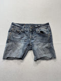 Miss Me Signature Shorts Womens 24 Blue Cut Off Raw Hem Embroidered Denim