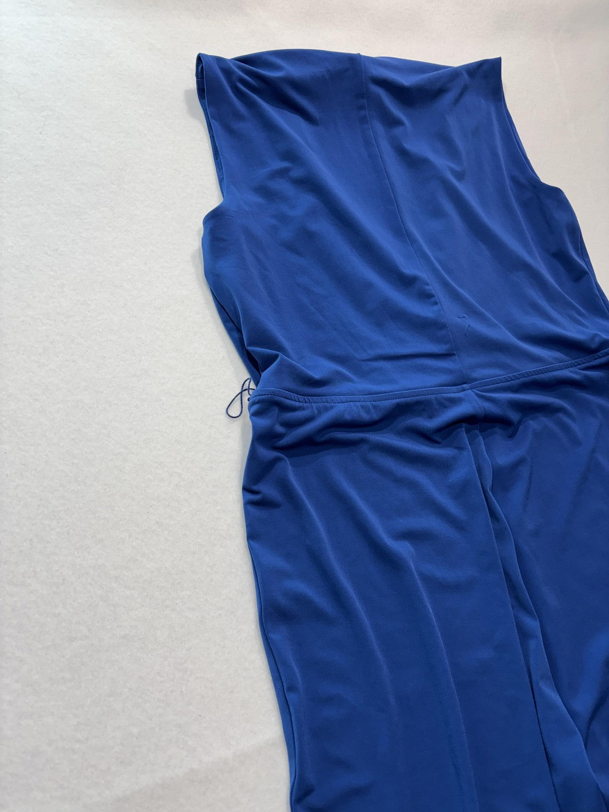 Chico's Jumpsuit Womens 2 Blue Sleeveless V Neck Wide Leg Stretch Pull On Dressy