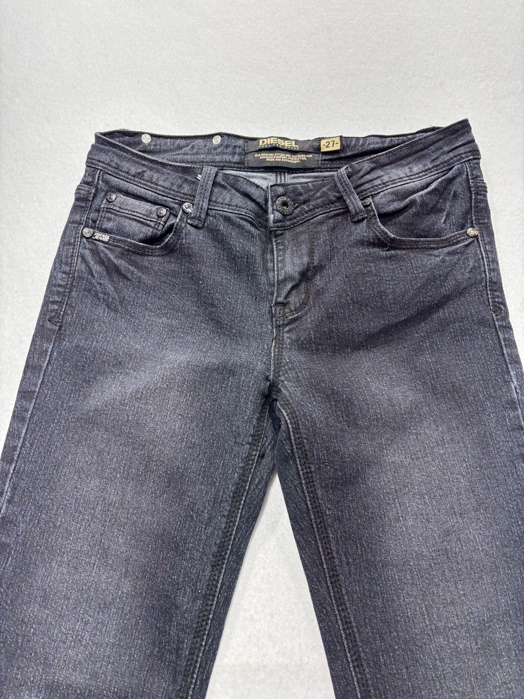 Diesel Jeans Womens 27 Gray Charcoal Wash Low Rise Skinny Stretch 27x29.5