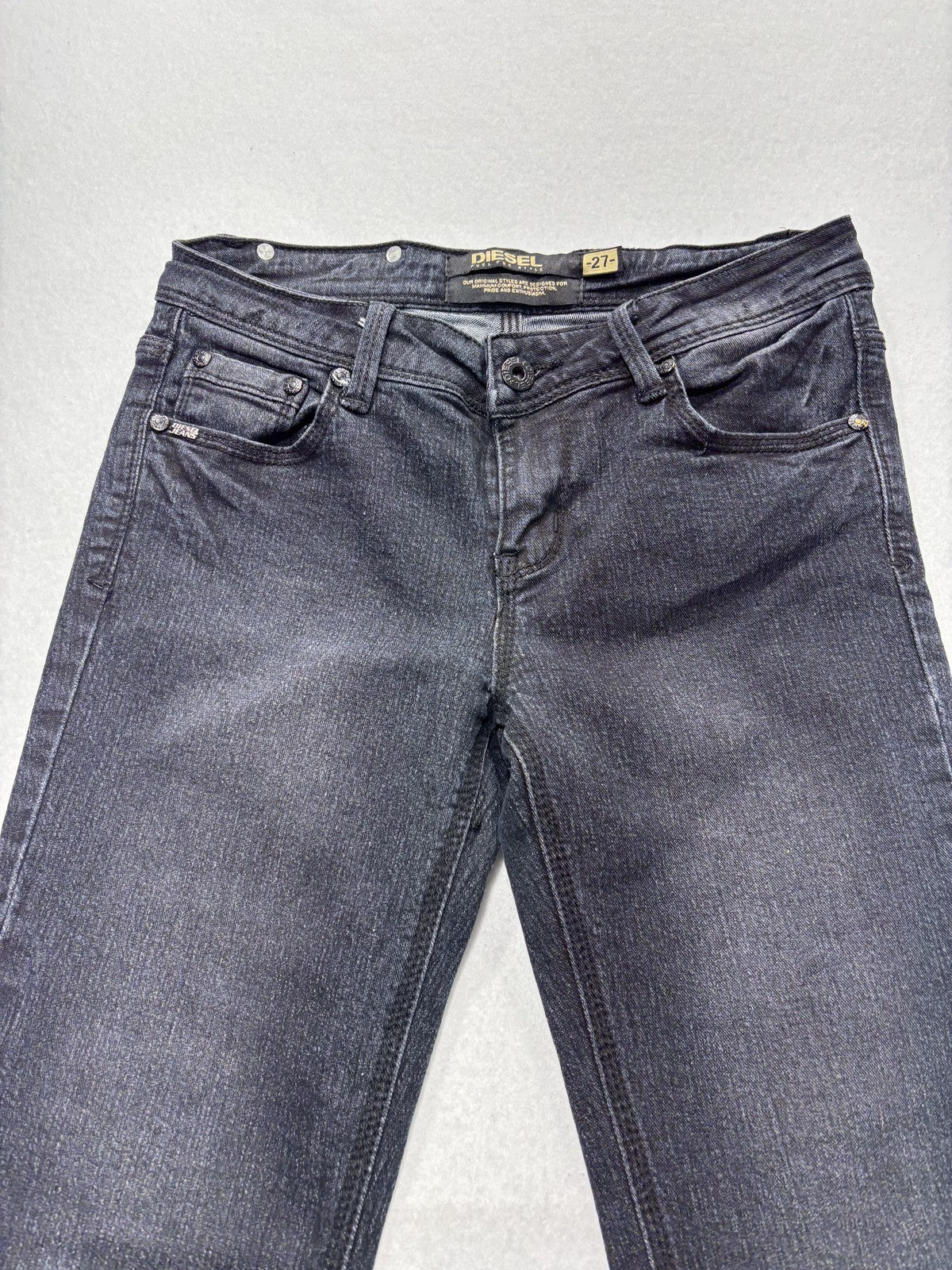 Diesel Jeans Womens 27 Gray Charcoal Wash Low Rise Skinny Stretch 27x29.5