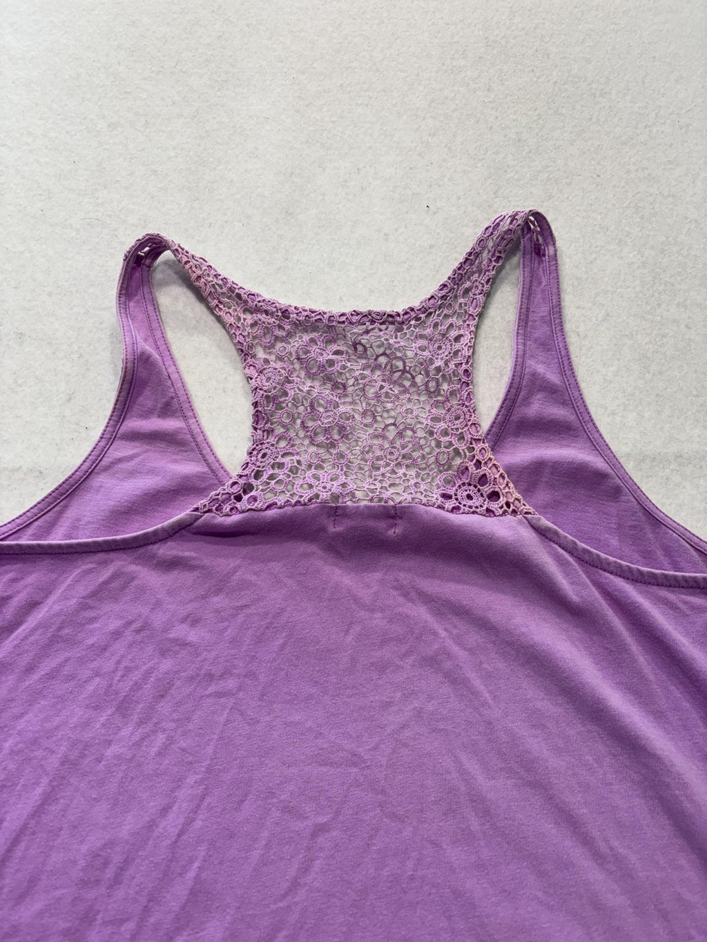 Mossimo Supply Co Tank Top Juniors L Purple Lace Racerback Jersey RN17730