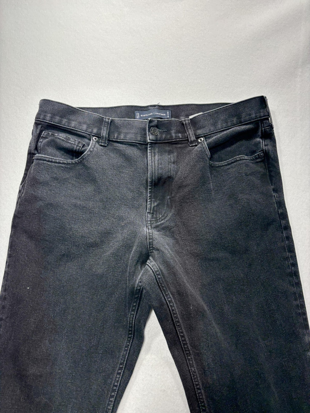Everlane Uniform The Slim Jeans Mens 35x30 Gray Charcoal Wash Tapered Stretch
