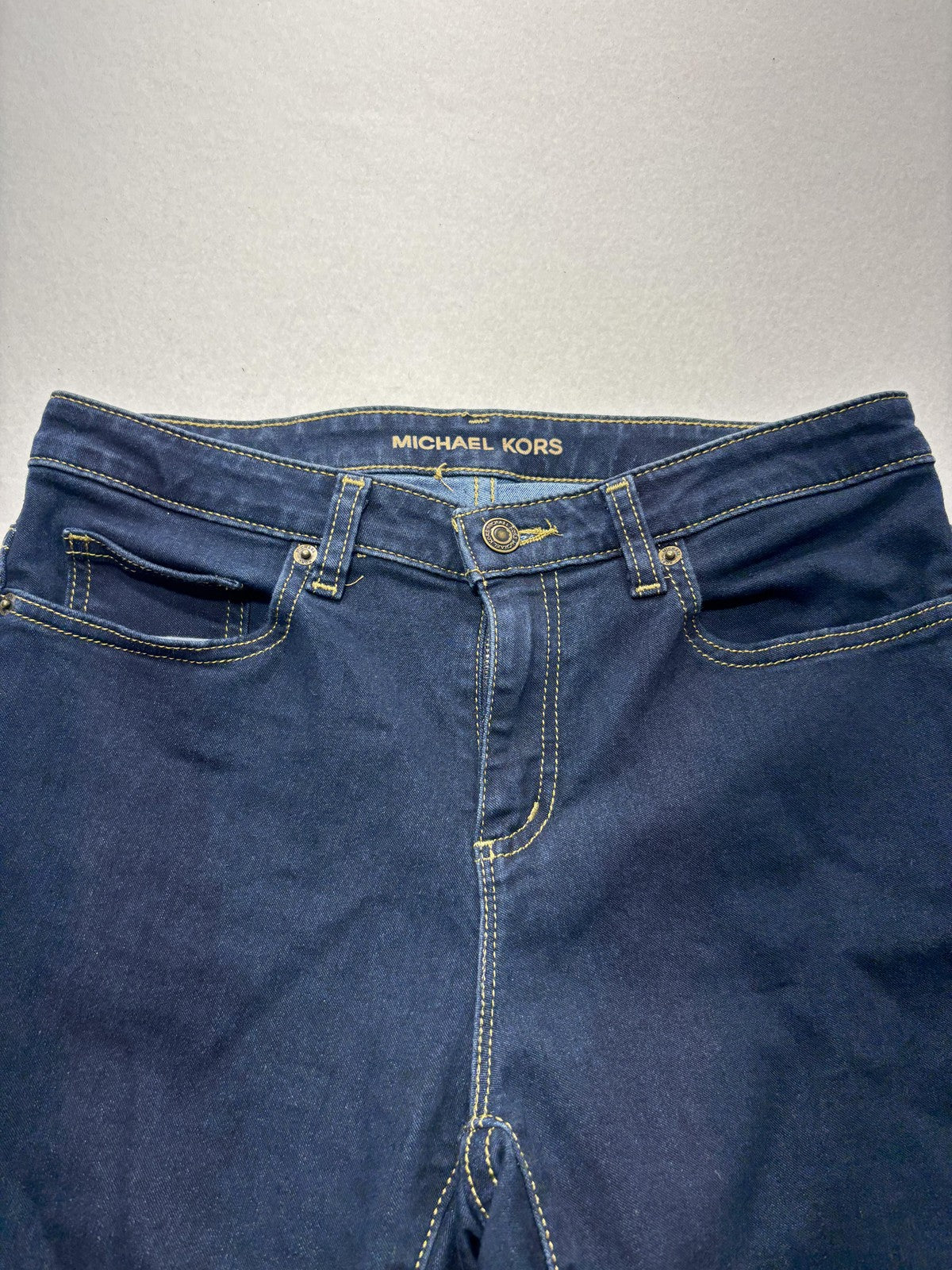 Michael Kors Izzy Skinny Jeans Womens 8 Blue Dark Wash Mid Rise Stretch 30x28.5
