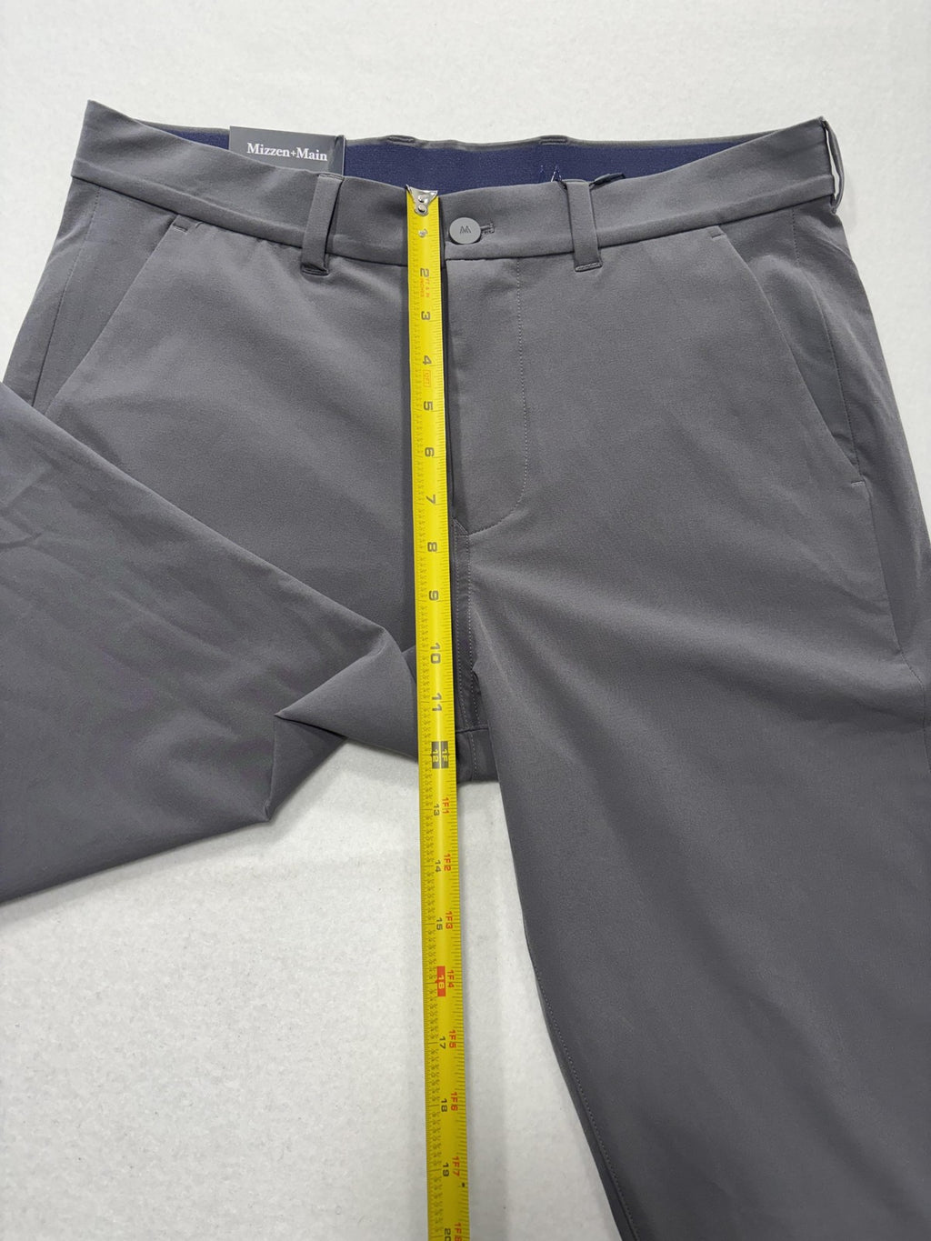Mizzen+Main Helmsman Chino Pants Mens 32x32 Gray Slim Stretch Travel Casual