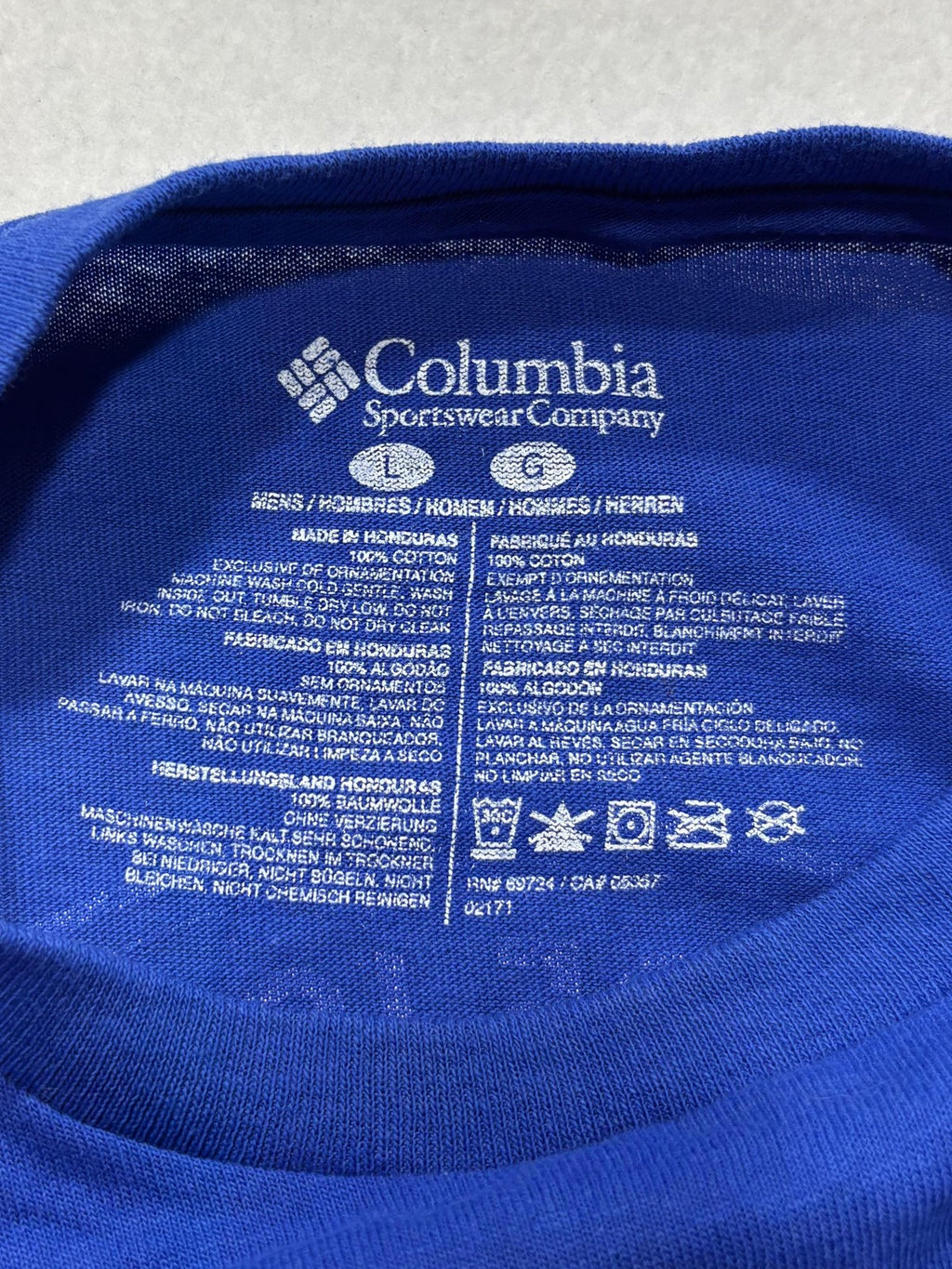 Columbia Shirt Mens Large Blue Adventure Is Waiting Long Sleeve Graphic Tee