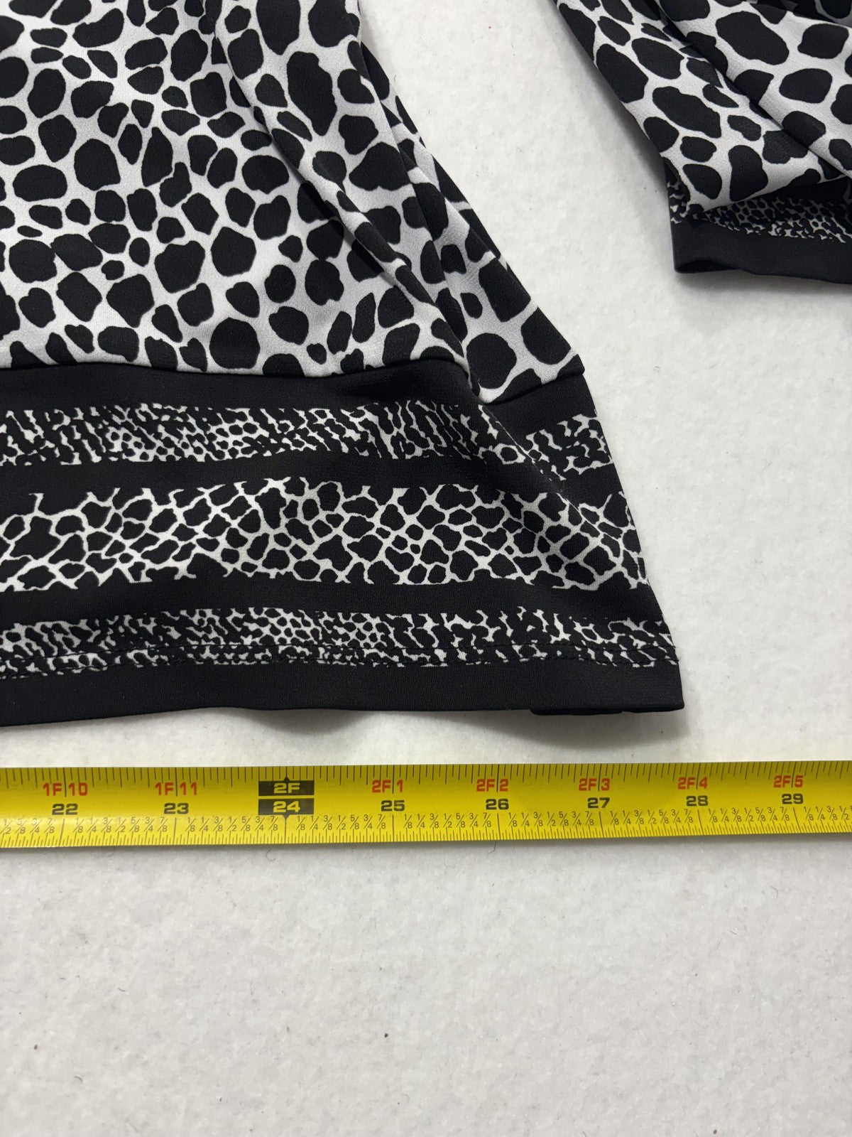 MICHAEL Michael Kors Blouse Womens 3X Black Animal Print Scoop Neck Tunic Top