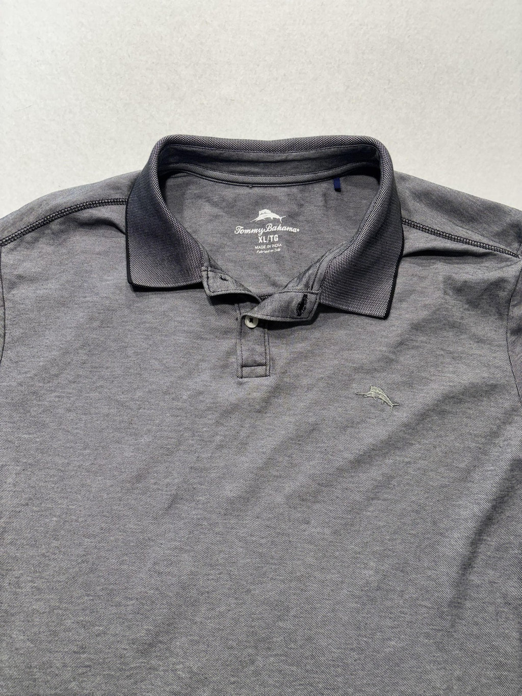Tommy Bahama Polo Shirt Mens XL Gray Supima Cotton Short Sleeve Logo Casual