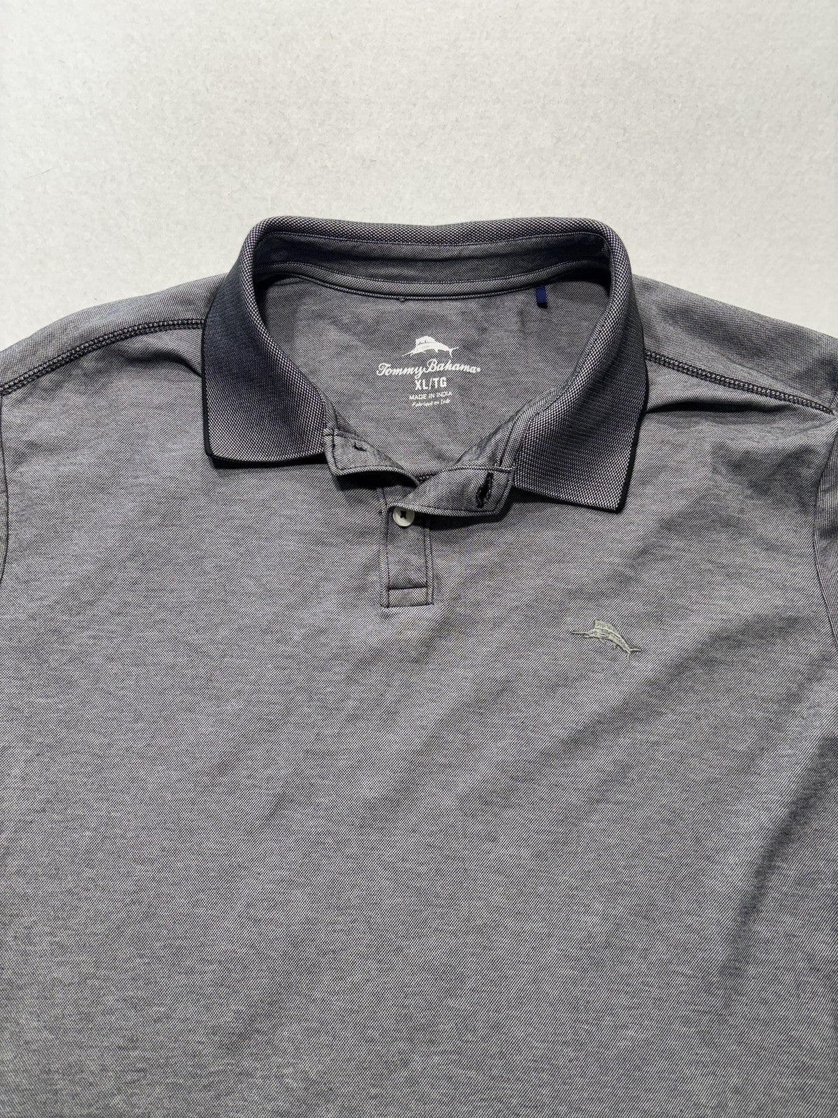 Tommy Bahama Polo Shirt Mens XL Gray Supima Cotton Short Sleeve Logo Casual